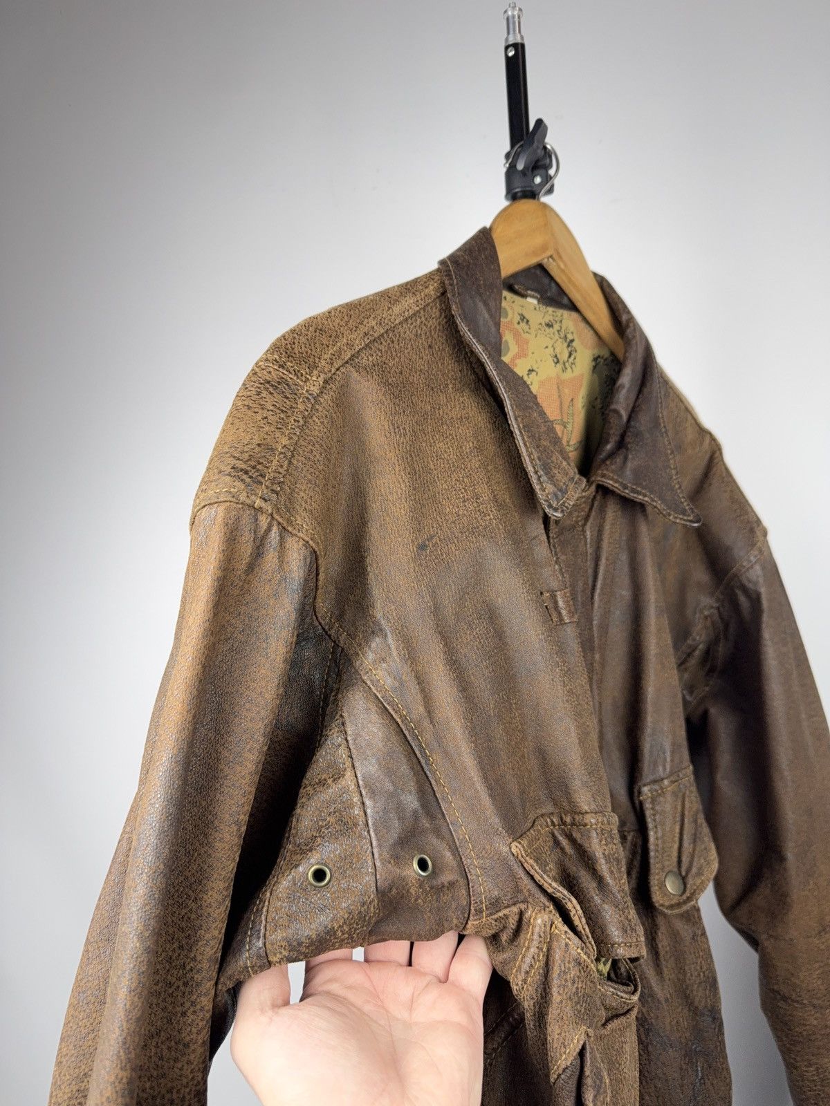 Vintage Vintage 90s Retro Leather Bomber Biker Moto Jacket Style Size US S / EU 44-46 / 1 - 10 Thumbnail