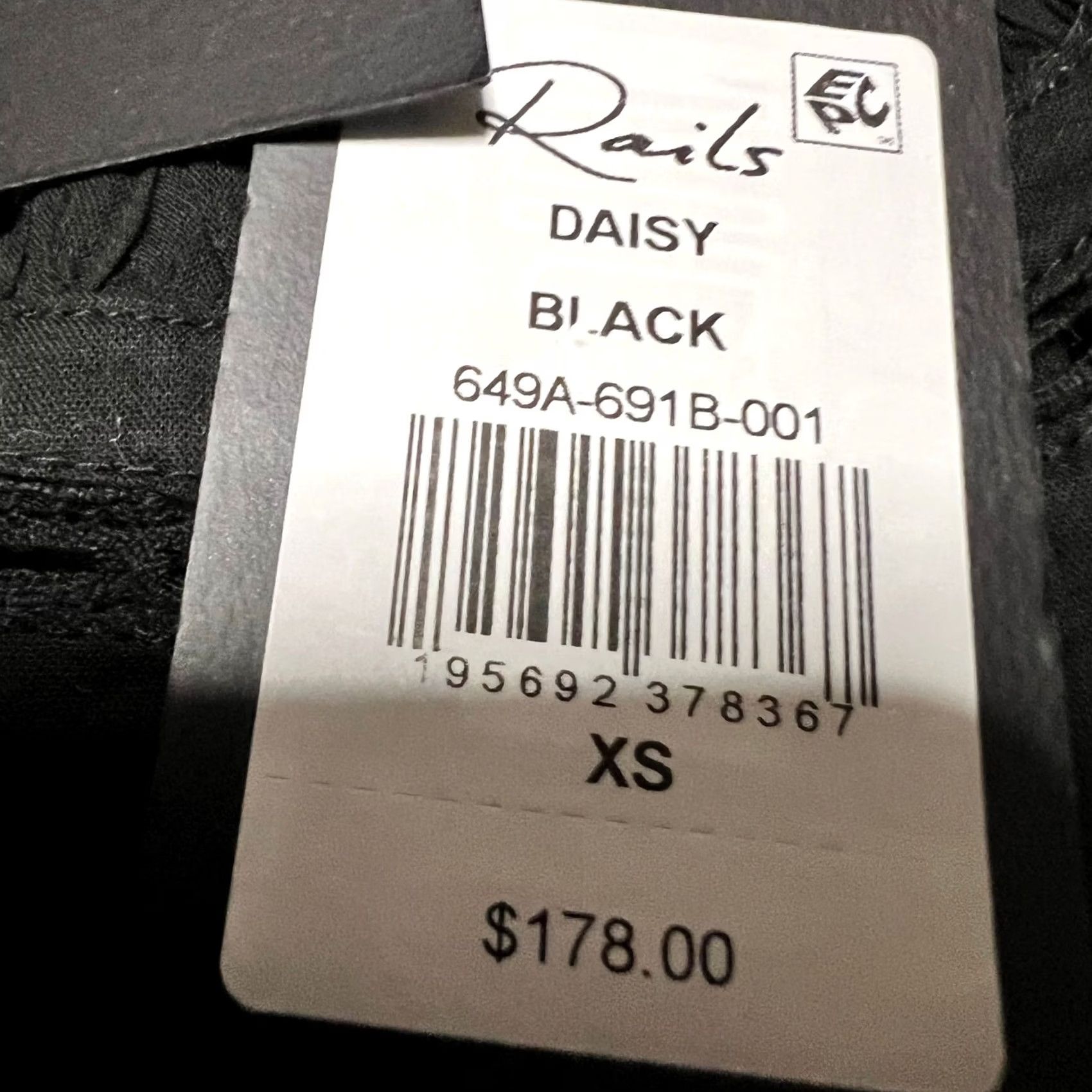 Rails VINTAGE Rails Shirt Womens XS Daisy Lace Short Sleeve Black Blouse Size XS / US 0-2 / IT 36-38 - 3 Thumbnail