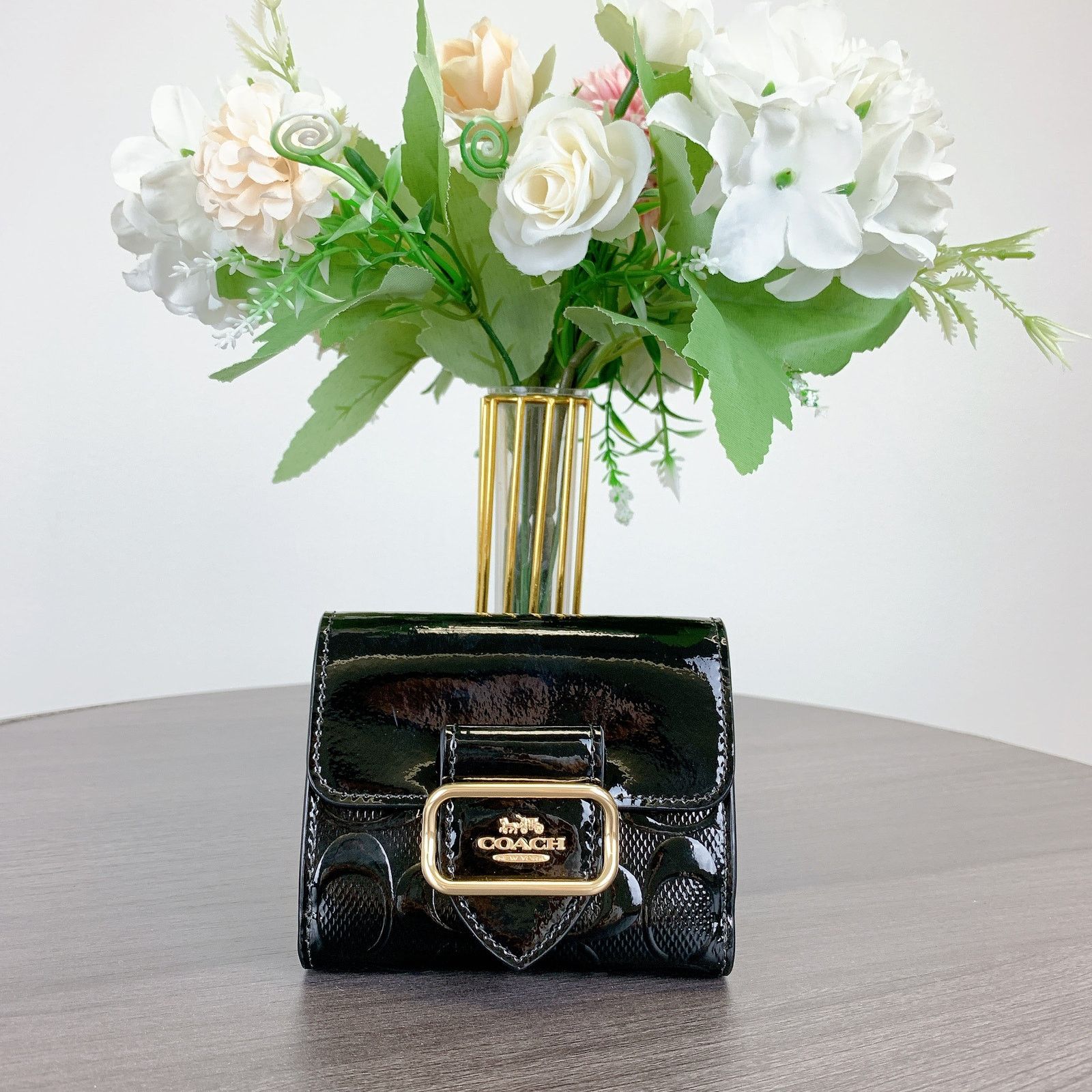 Coach Coach CV416 Small Morgan Wallet In Leather IN BLACK Size ONE SIZE - 1 Thumbnail