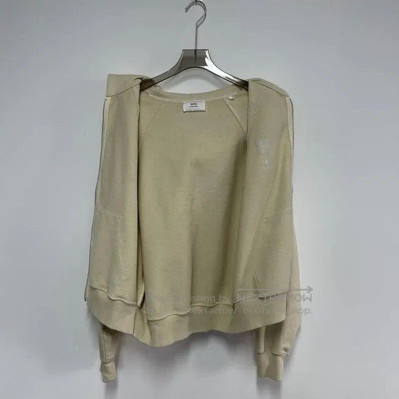 AMI AMI Beige Cotton Logo Embroidery Hoodie . Size US L / EU 52-54 / 3 - 3 Thumbnail