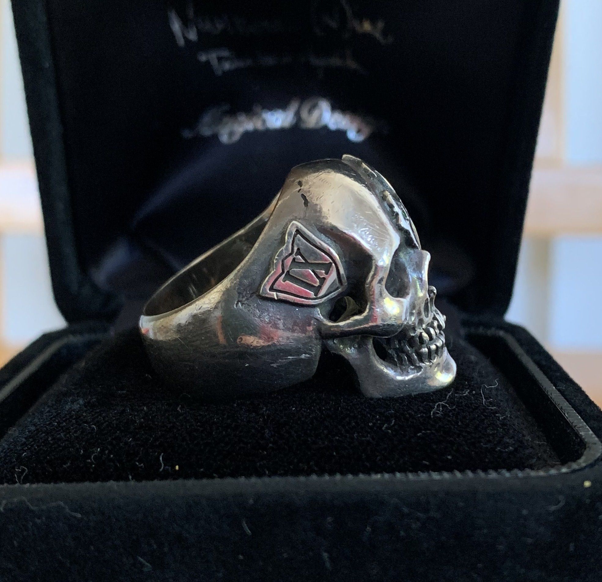 Number (N)ine SS05 "Nightcrawler" Bejeweled Silver Skull Ring w/ box Size ONE SIZE - 5 Thumbnail