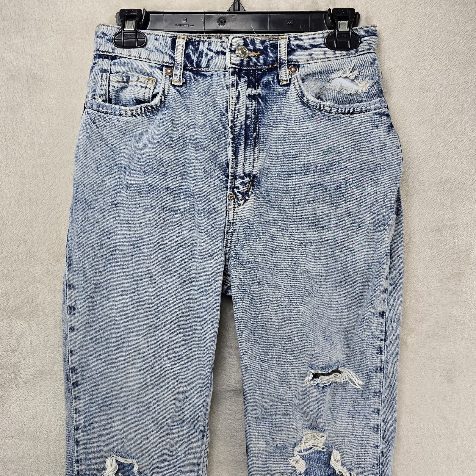 Free People We The Free Jeans Womens 27 Straight Leg Distressed 27x32 Size 27" / US 4 / IT 40 - 2 Thumbnail