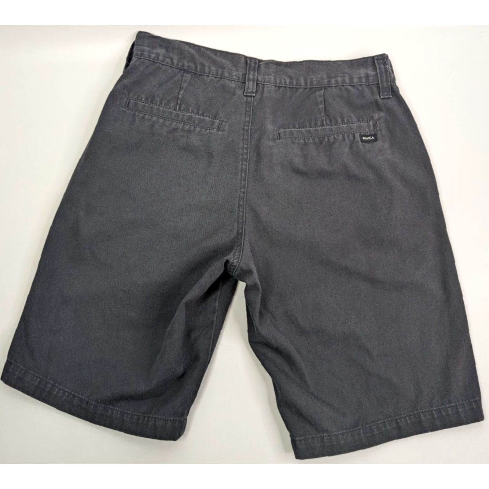 RVCA RVCA Chino Shorts Men 28 Black Slim Short - Casual, Travel, Workwear, Beach City Pattern Solid Button Zipper Logo Size US 28 / EU 44 - 4 Thumbnail