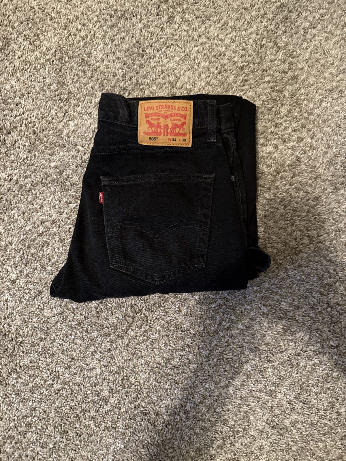 Levi's Levi’s 505 Black Denim 34x30 Size US 34 / EU 50 - 1 Thumbnail