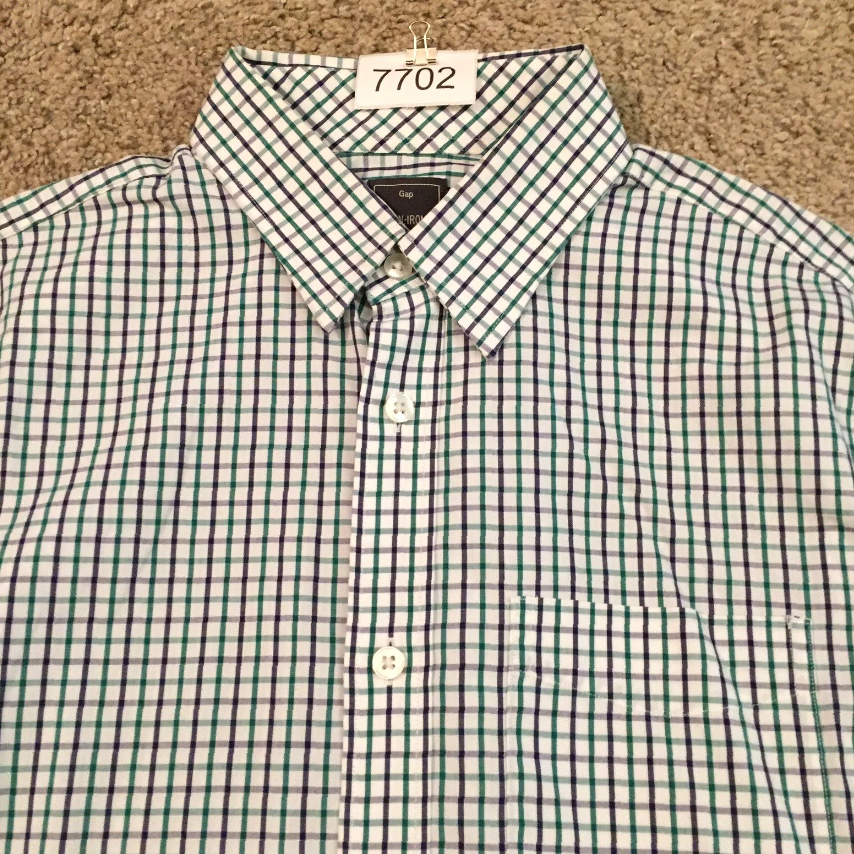 Gap Gap Shirt Mens Medium Green Plaid Long Sleeve Button Up Cotton Size US M / EU 48-50 / 2 - 3 Thumbnail