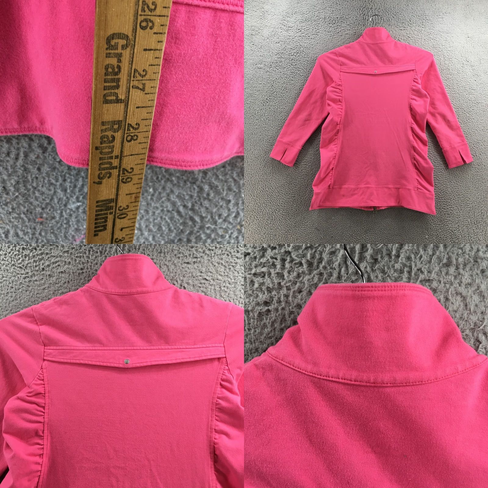 Pinko Neon Buddha Jacket Womens L Pink Full Zip Long Sleeve Zippered Pockets Size L / US 10 / IT 46 - 8 Thumbnail