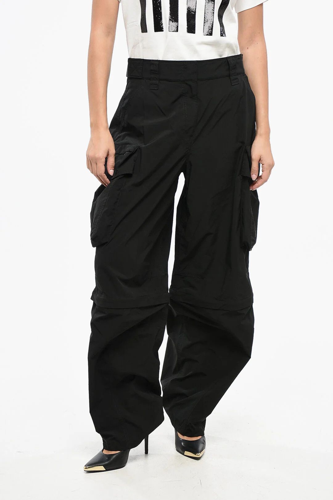 Alexander Wang og1mm0426 Wide-Leg Cargo Pant in Black Size 32" / US 10 / IT 46 - 1 Thumbnail