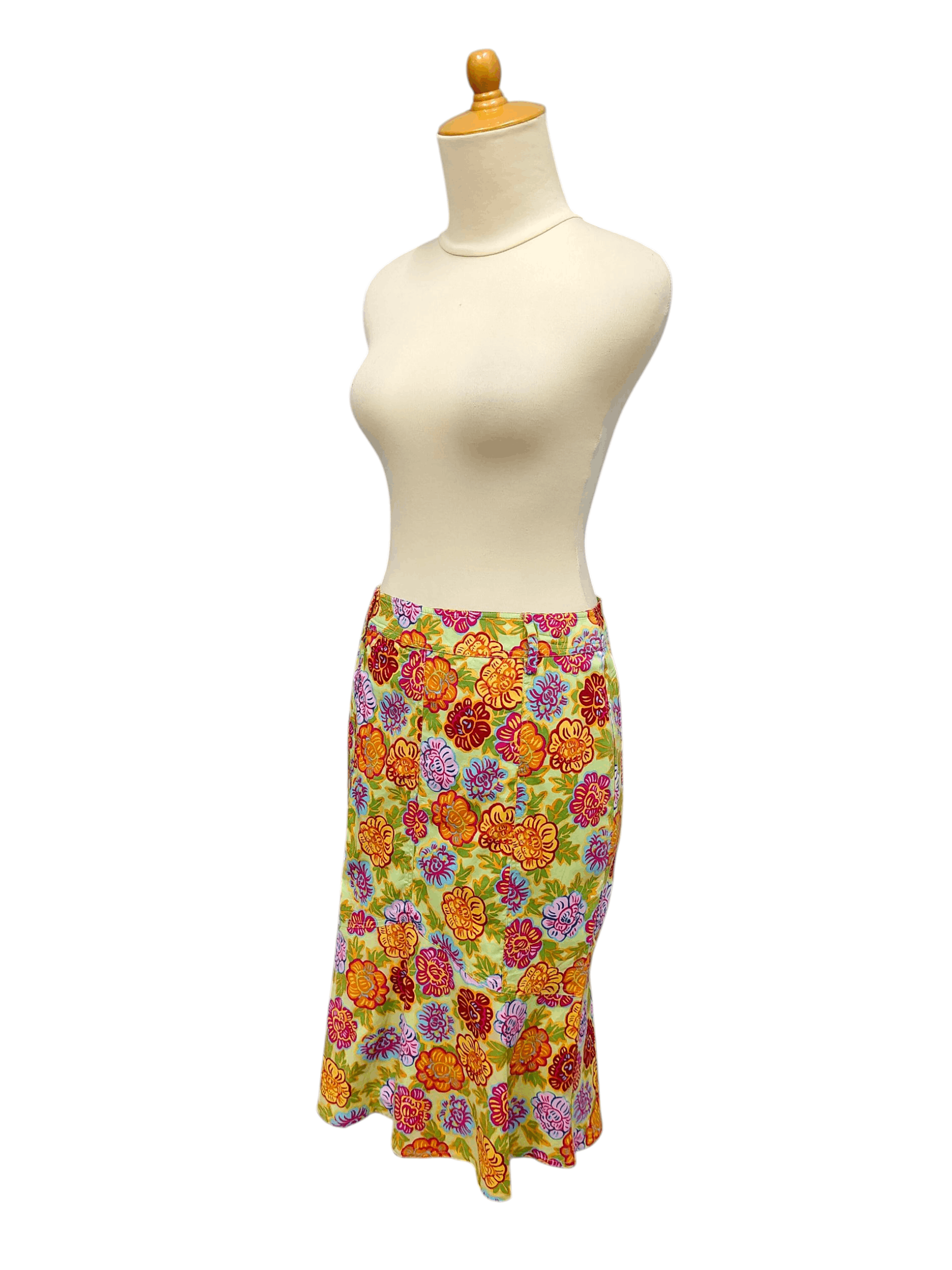 Marella 90s Marella💥 Archive Florals Art Summer Bold Retro Skirt Size 29" - 2 Thumbnail