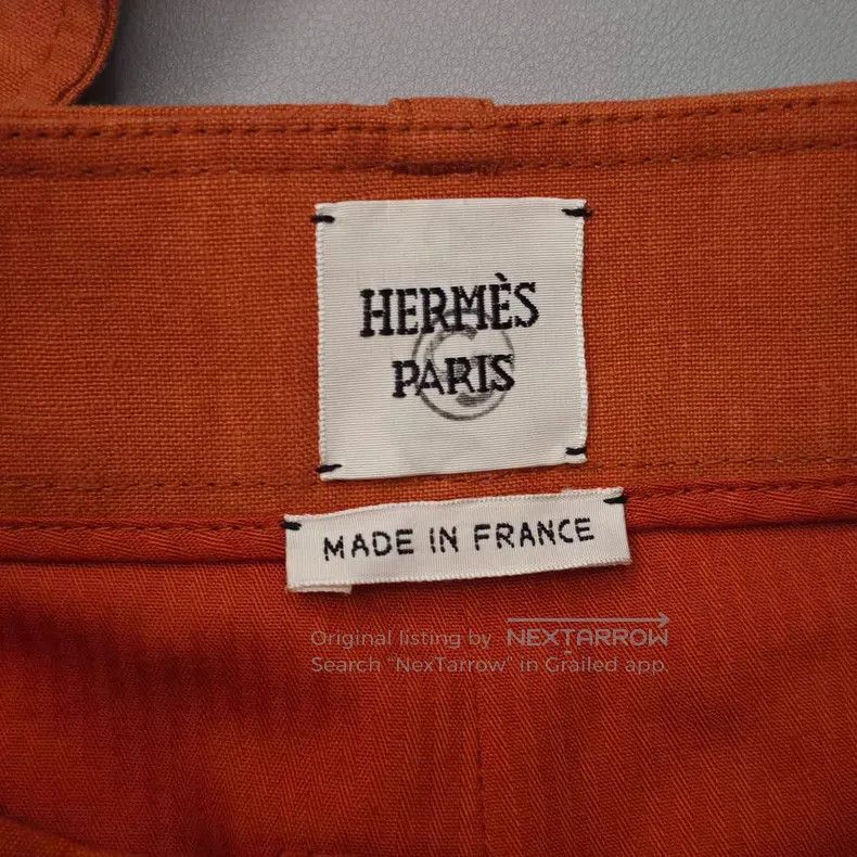 Hermes Hermes Brick Red Fixed Belt Linen Trousers Size 24" / US 00 / IT 34 - 5 Thumbnail