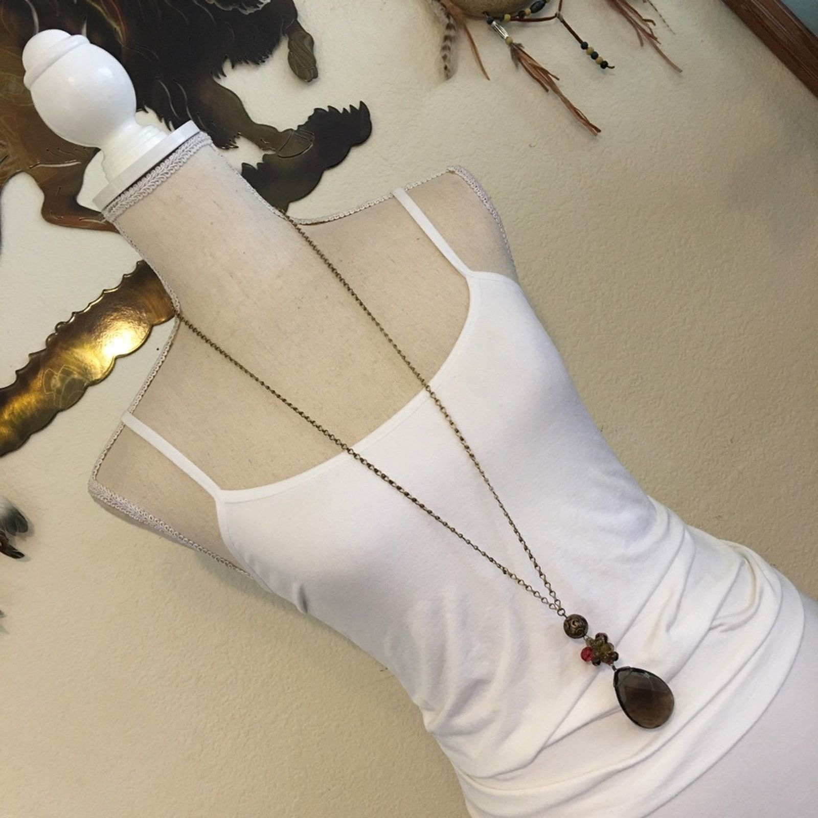 Vintage Vintage long glass crystal chandelier necklace Size ONE SIZE - 3 Thumbnail