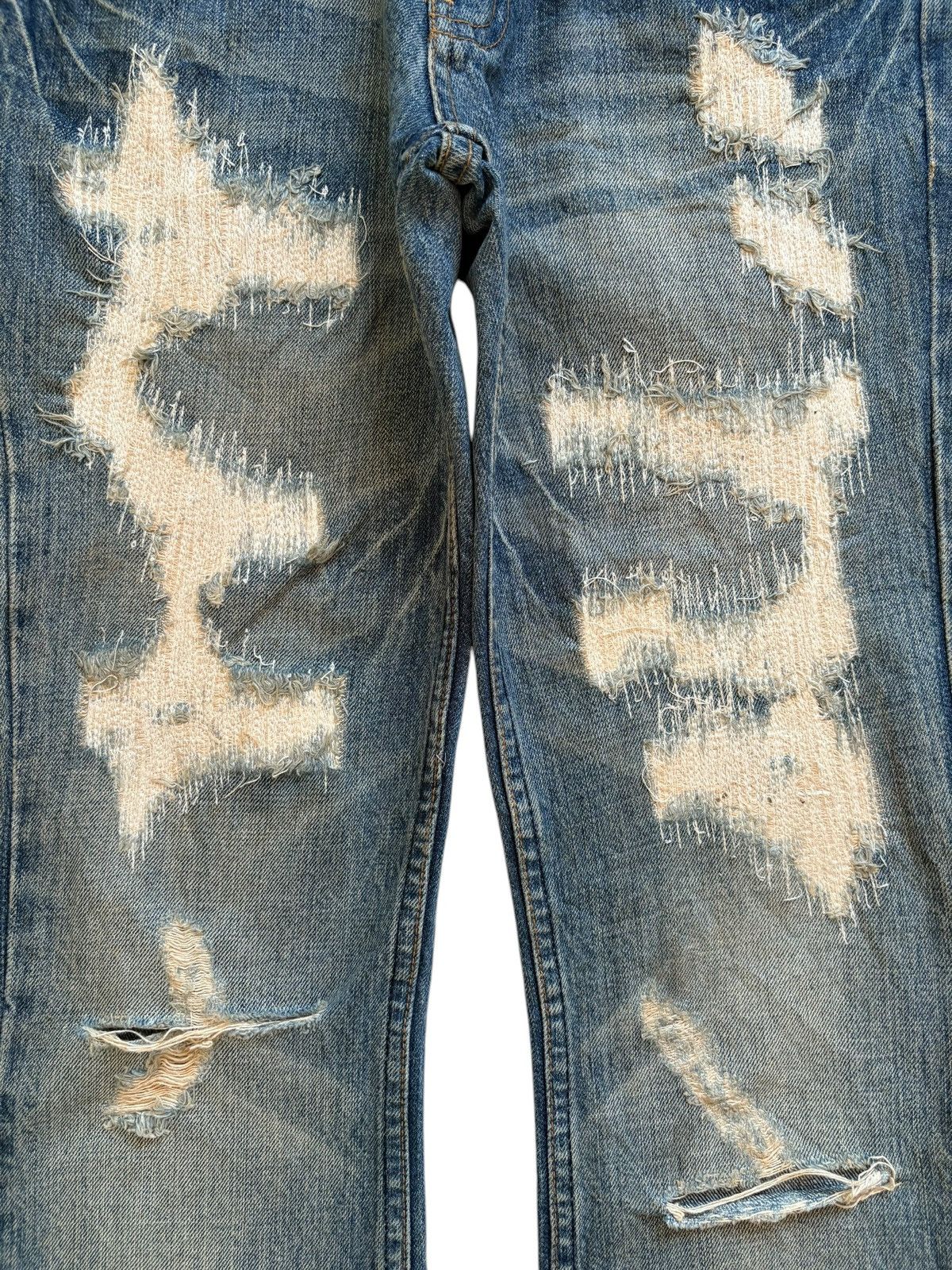 If Six Was Nine Vintage Midas Sashiko Rusty Mud Wash Bootcut Flare Jeans Size US 30 / EU 46 - 5 Thumbnail