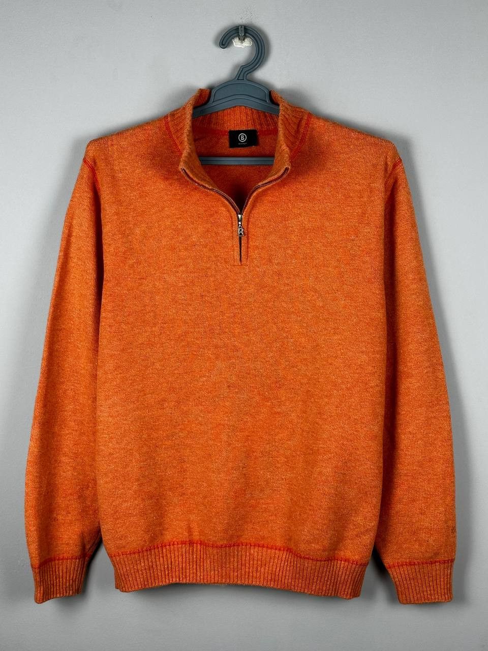 Bogner Bogner Knit 1/4 Zip Luxury Wool Sweater Size US L / EU 52-54 / 3 - 1 Thumbnail