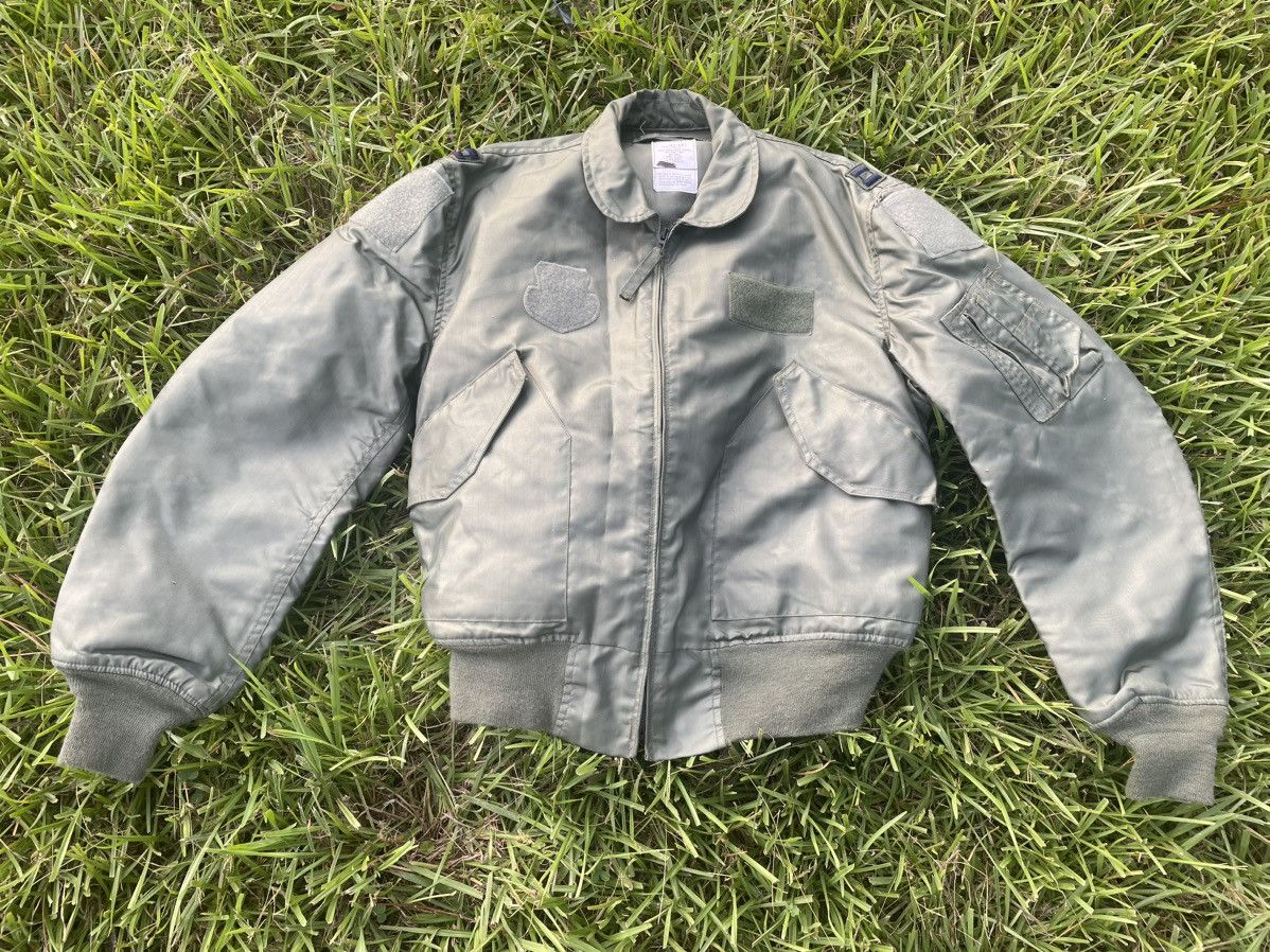 Authentic US military CWU-36P military flight jacket, made in USA, size LARGE (1942-1944), equivalent to men's L Aramid Khaki type Vintage Second Hand