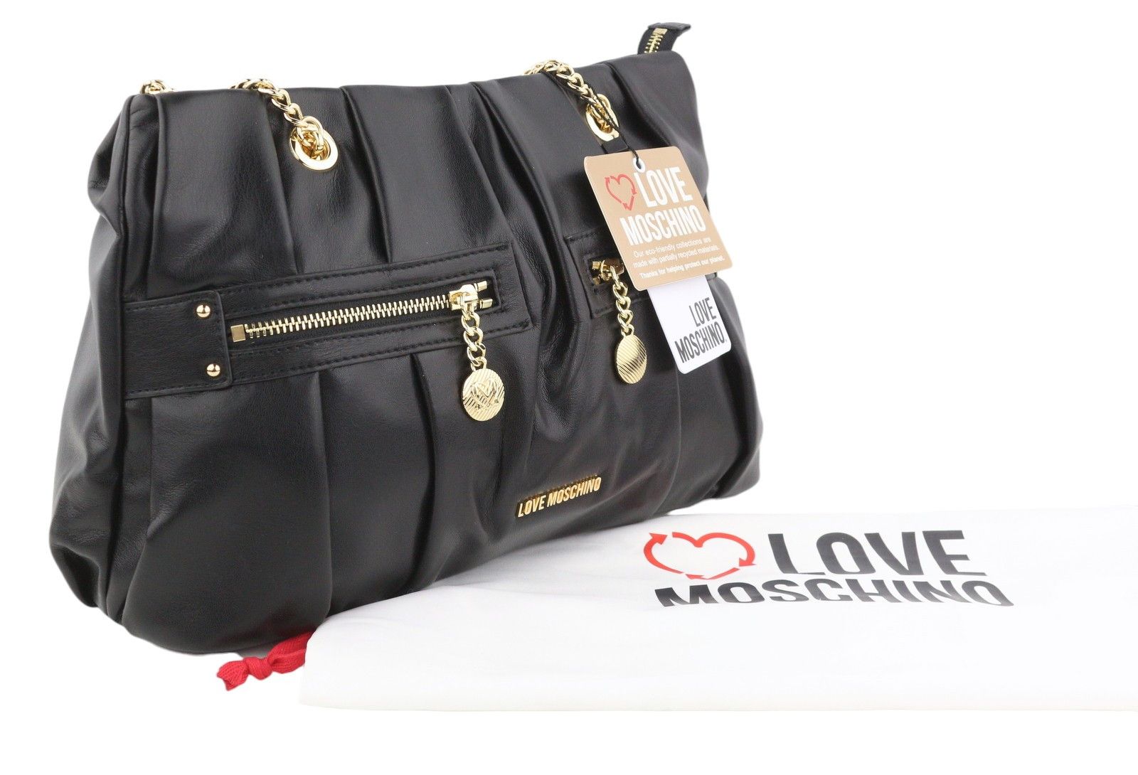 Love Moschino BORSA PU GRS NERO OS Gold Tone Handles 87741 Size ONE SIZE - 1 Thumbnail