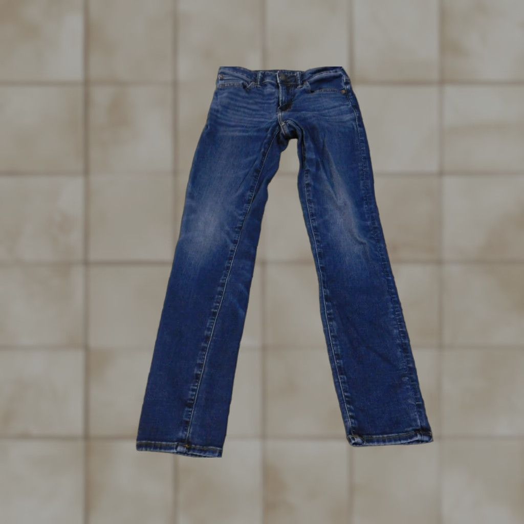 Vintage VINTAGE American Eagle Jeans Mens 28x32 Skinny Airflex Stretch Denim Distressed Blue Pants Size US 28 / EU 44 - 1 Thumbnail