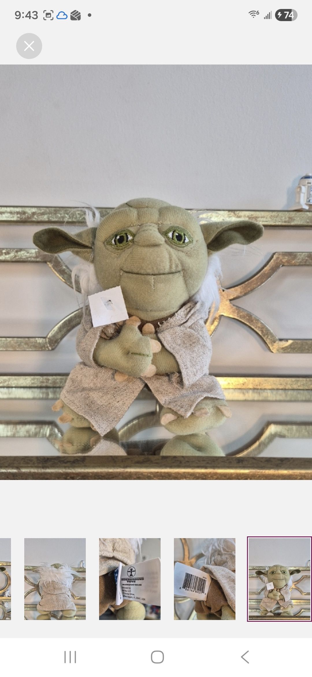 Other Stars Wars × Underground Toys Yoda Plush Size ONE SIZE - 5 Thumbnail