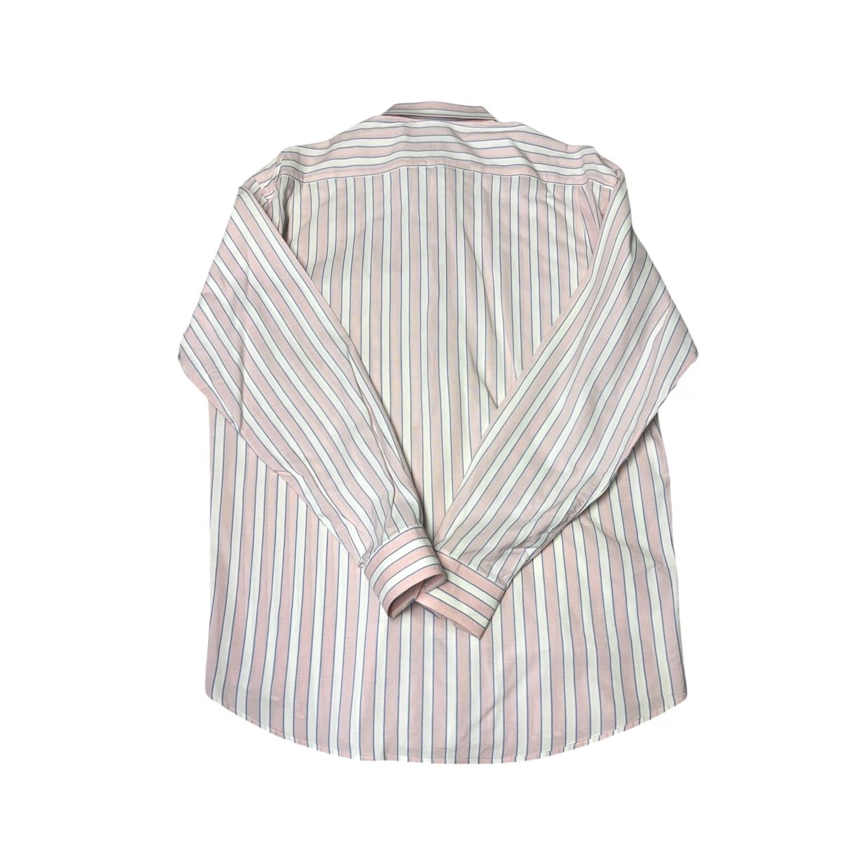 Canali CANALI Dress Shirt Men XL 41 Pink Blue White Striped 100% Cotton Made in Italy Long Sleeve Button Shirt N/A Size 46R - 7 Thumbnail