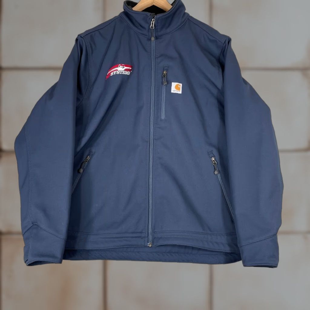 Carhartt Carhartt Softshell Jacket Mens XL Navy Blue MP Systems Logo Workwear Size US XL / EU 56 / 4 - 1 Thumbnail