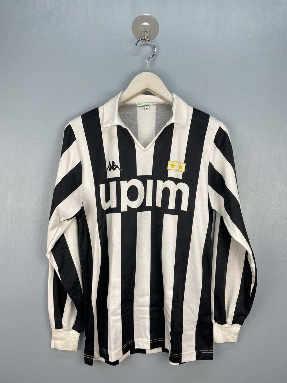 image of Vintage 1989-1990 Juventus Jersey Kappa Upim in Black, Men's (Size Small)