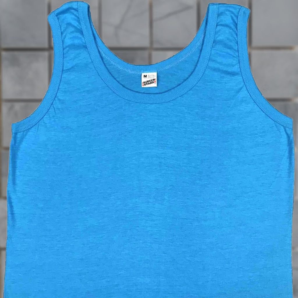 Vintage VINTAGE Screen Stars T-Shirt XS Soft Thin Blue Tank Top Sleeveless Crew Neck Men 80s 90s Size US XS / EU 42 / 0 - 1 Thumbnail