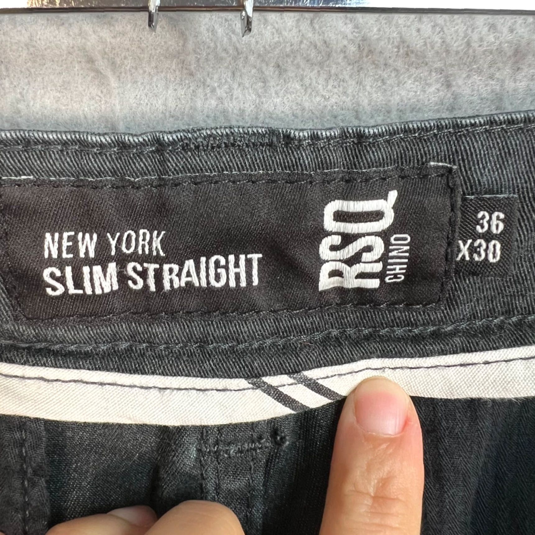 Rsq RSQ New York Slim Straight Chino Pants Mens 36 x 30 Dark Gray Cotton Blend Size US 36 / EU 52 - 3 Thumbnail