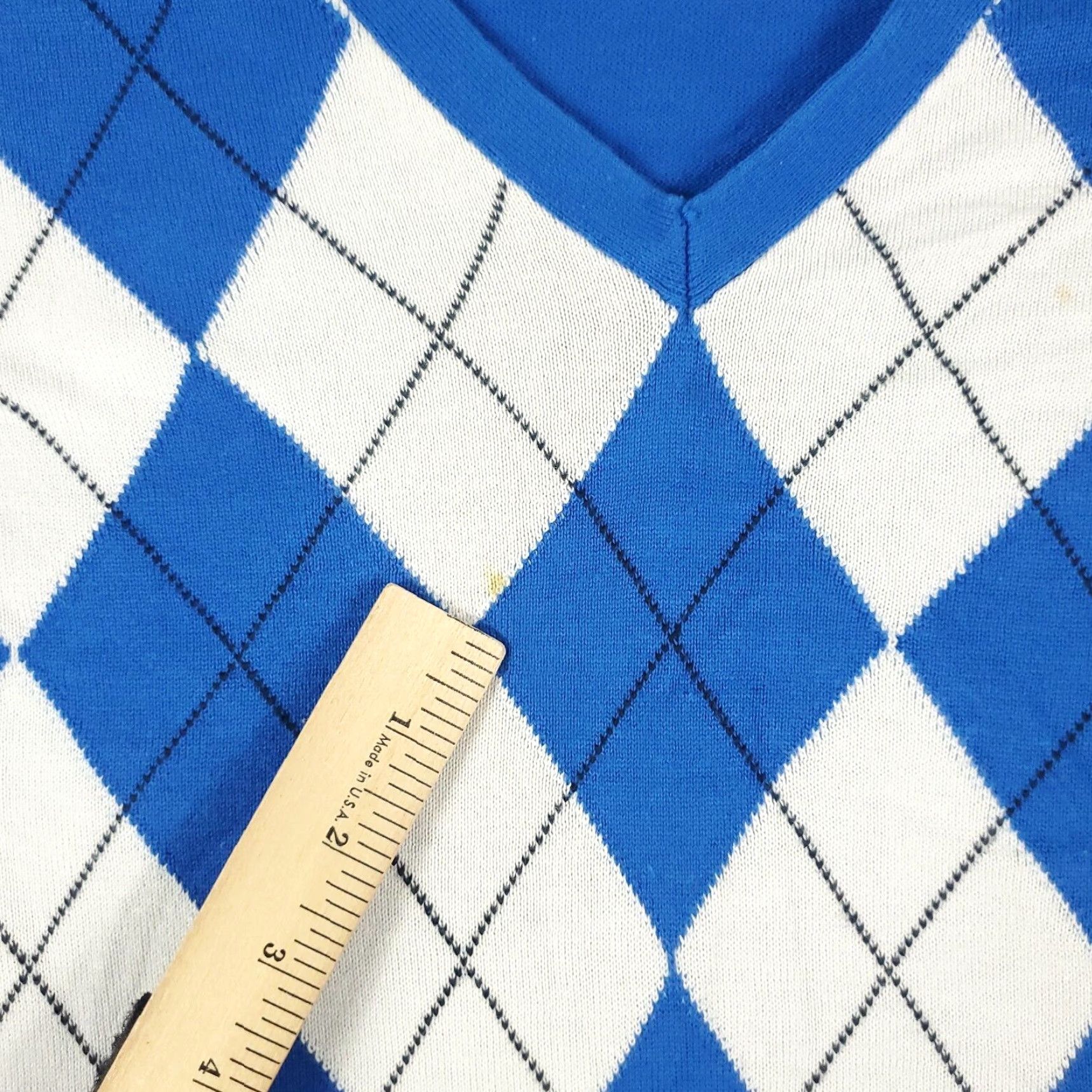 Tommy Hilfiger Tommy Hilfiger Argyle Sweater Womens Medium Blue Casual Pullover Size M / US 6-8 / IT 42-44 - 5 Thumbnail
