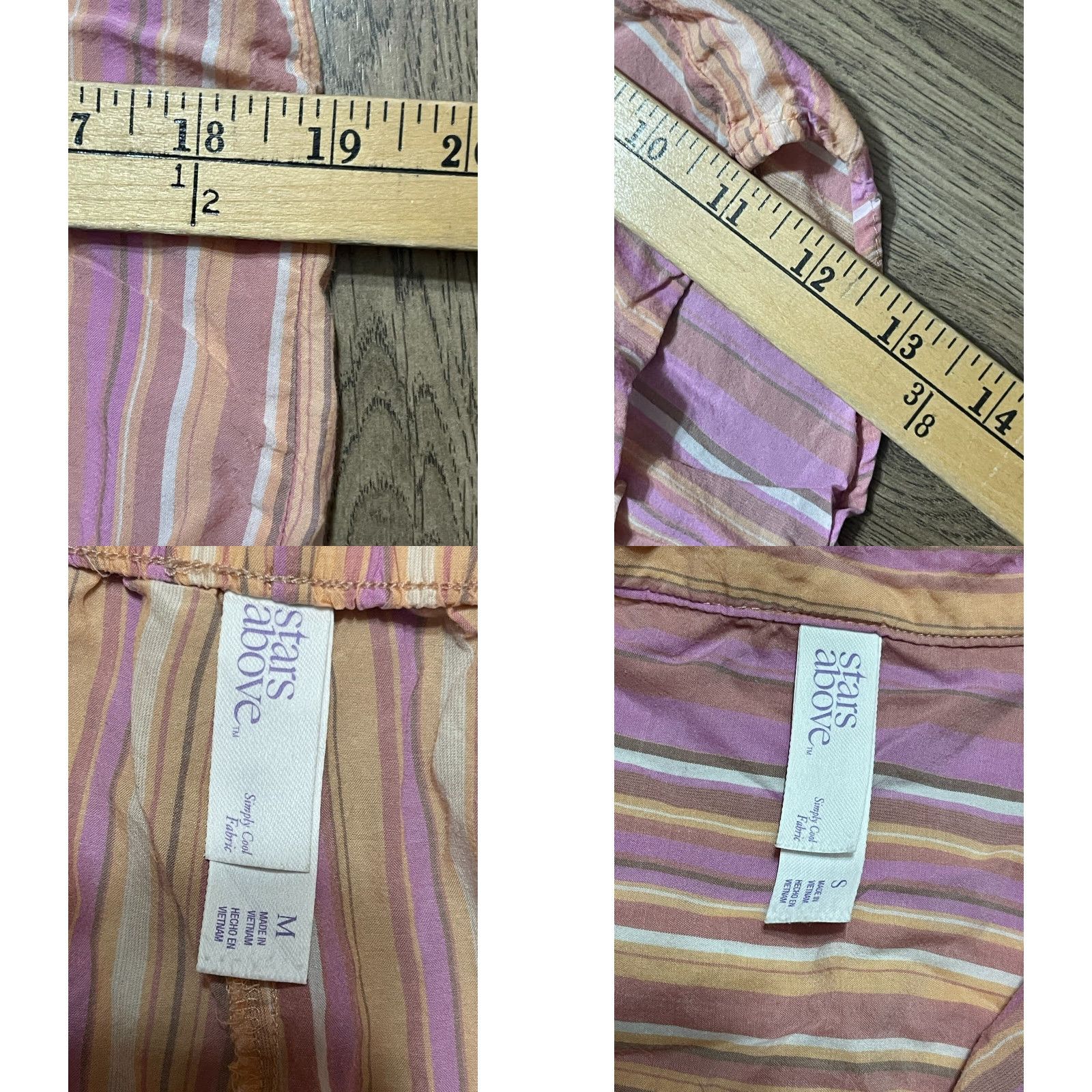 Vintage Stars Above 2 pc Set Womens Size Medium Pink White Orange Button up + Shorts Outfit/Set Size 32" / US 10 / IT 46 - 8 Thumbnail