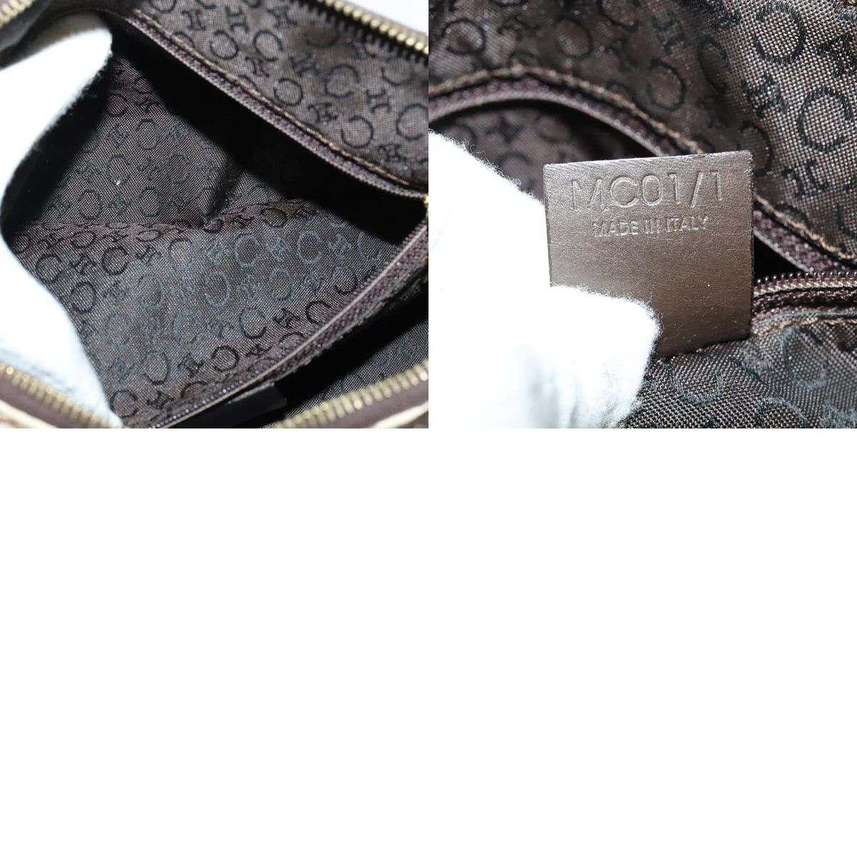 Celine CELINE C Macadam Canvas Shoulder Bag Beige Gold Size ONE SIZE - 12 Thumbnail
