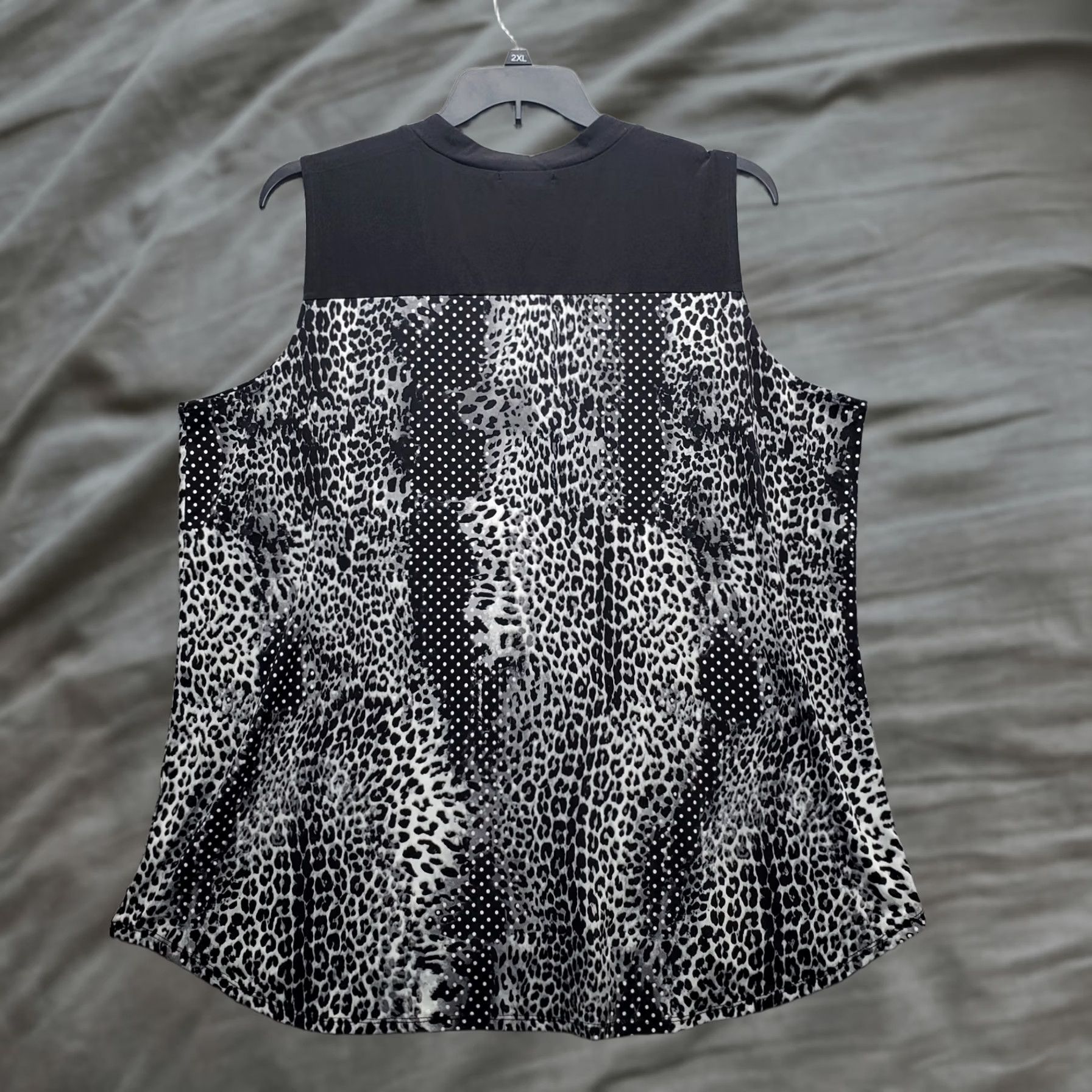 Vintage Susan Lawrence Tank Top Women's 3X Multi Leopard Print Sleeveless V-Neck Shirt Dress? Size XXL / US 16-18 / IT 52-54 - 1 Thumbnail