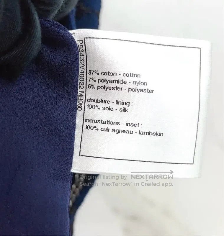 Chanel Chanel Deep Blue Cotton Blend Womens Jacket . Size S / US 4 / IT 40 - 9 Thumbnail