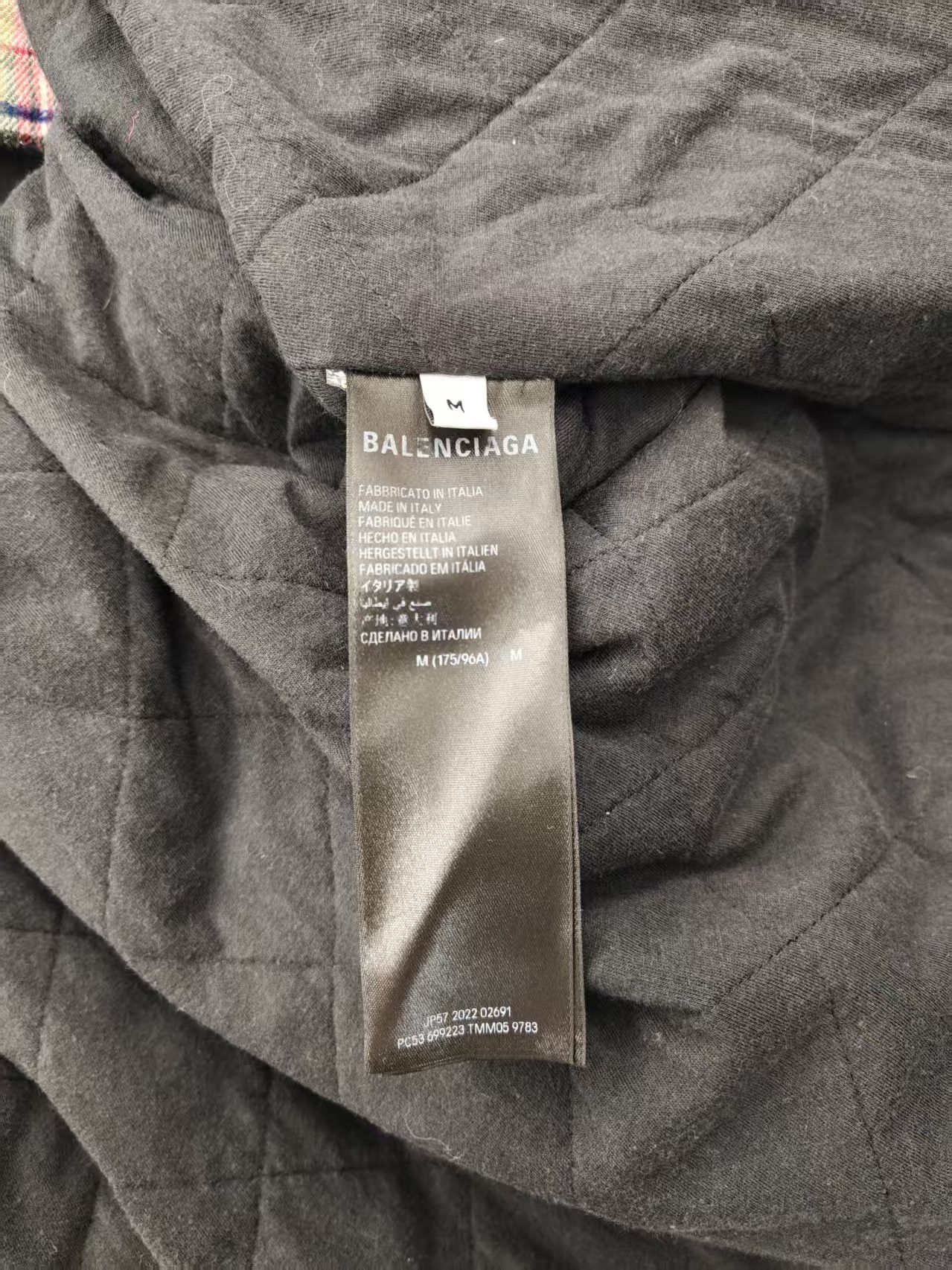 Balenciaga 22ss flannel plaid gradient hooded jacket