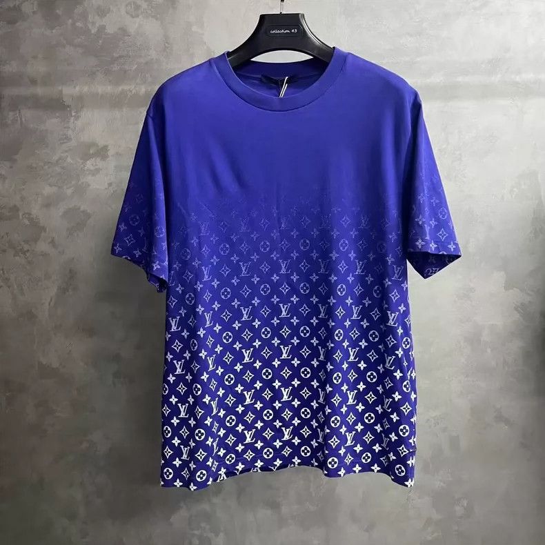 Louis Vuitton Louis Vuitton Blue Gradient Logo T-Shirt- DMC Size US XL / EU 56 / 4 - 1 Thumbnail