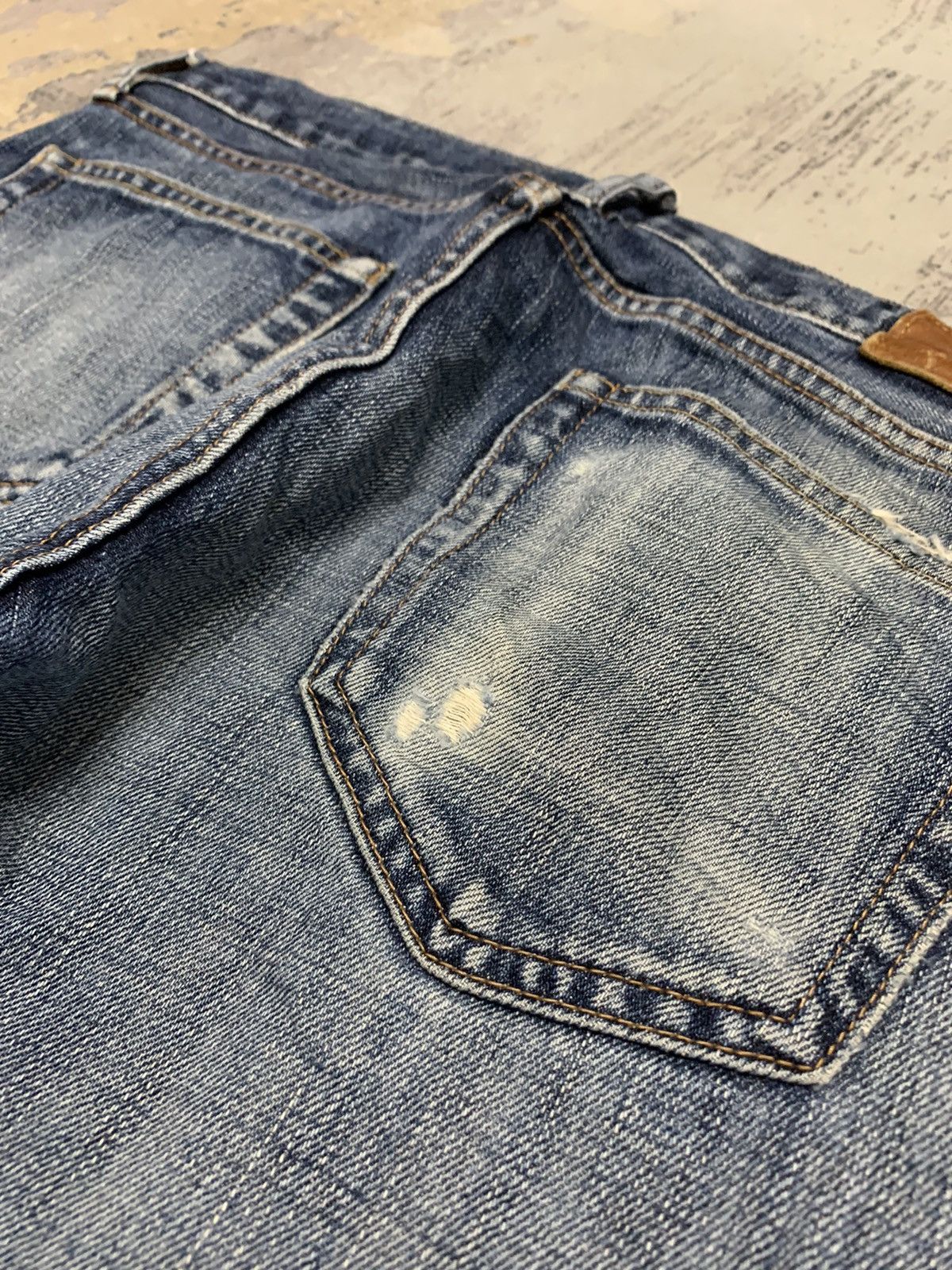 Japanese Brand Vtg Uniqlo S001 Kaihara Japanese Distressed Denim Jeans W32 Size US 32 / EU 48 - 15 Thumbnail