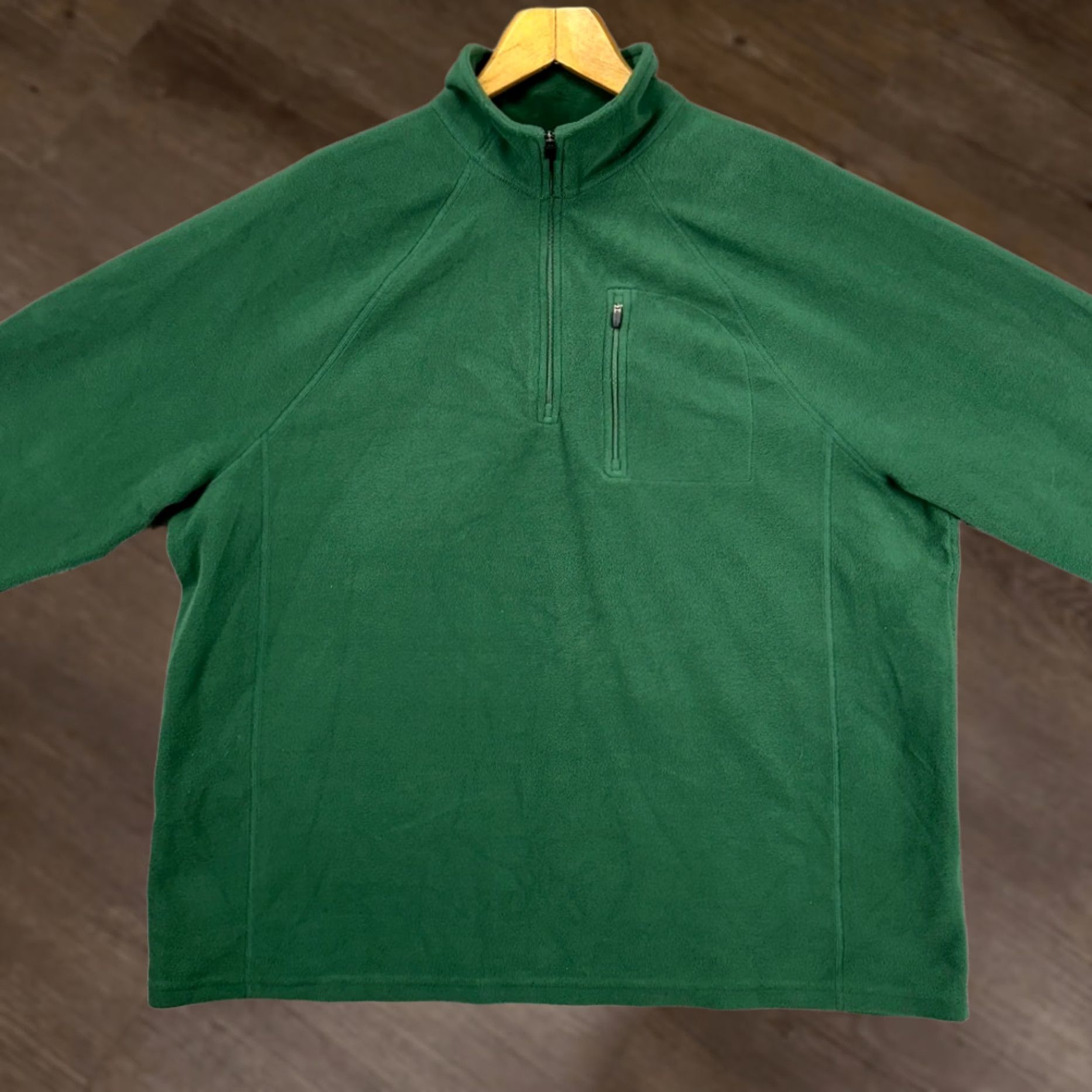 Vintage L.L. Bean Fleece Pullover Sweater Adult XL Green Quarter Zip Long Sleeve Mens Size US XL / EU 56 / 4 - 1 Thumbnail