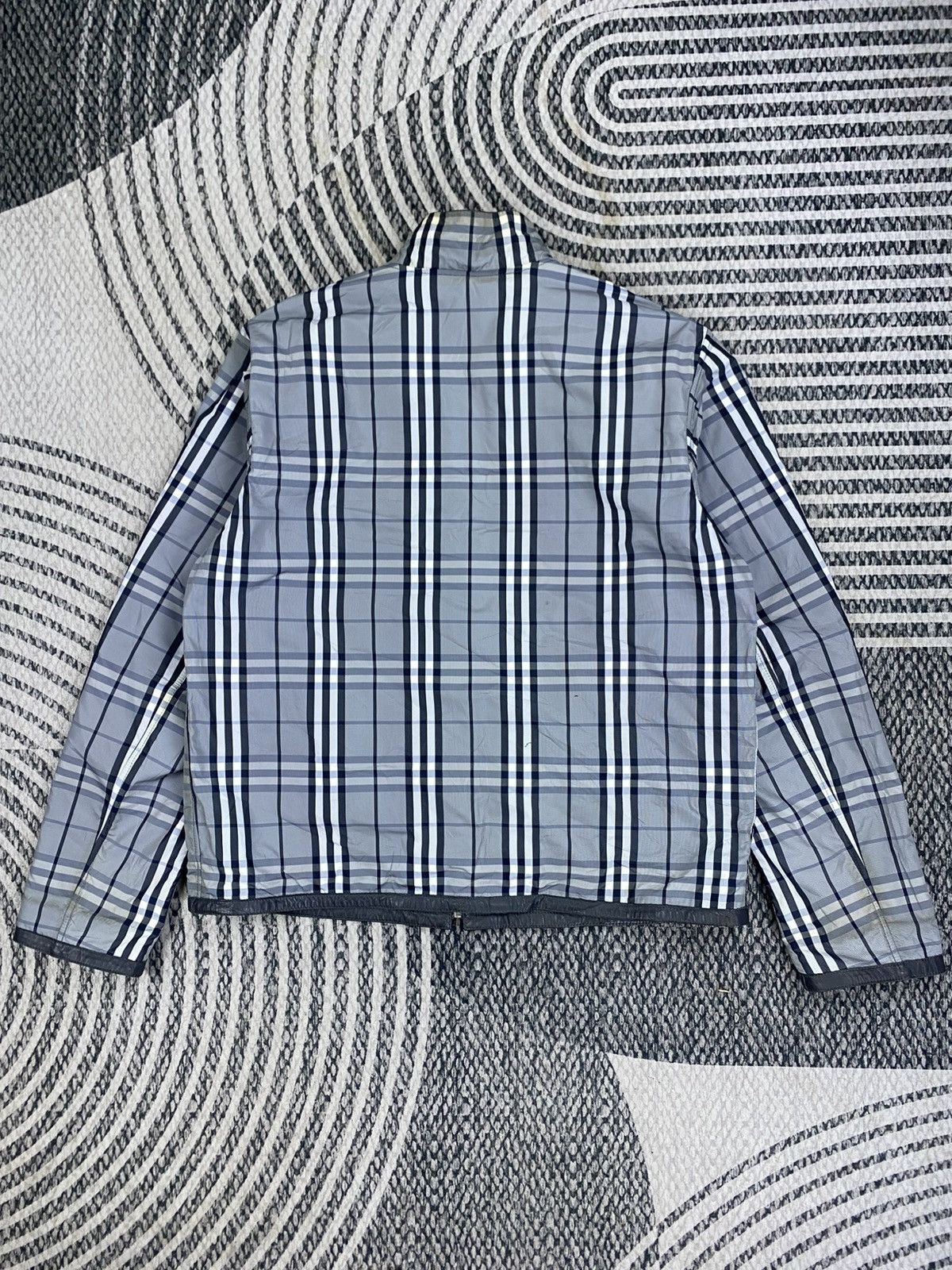 Japanese Brand Vtg Kircilar Grey Checked Reversible Zipper Leather Jacket Size US L / EU 52-54 / 3 - 4 Thumbnail