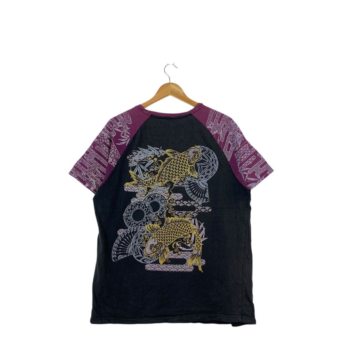 Vintage Vintage JAPAN TRADITIONAL KOI Fish Sukajan Raglan Tee Shirt Size US L / EU 52-54 / 3 - 4 Thumbnail