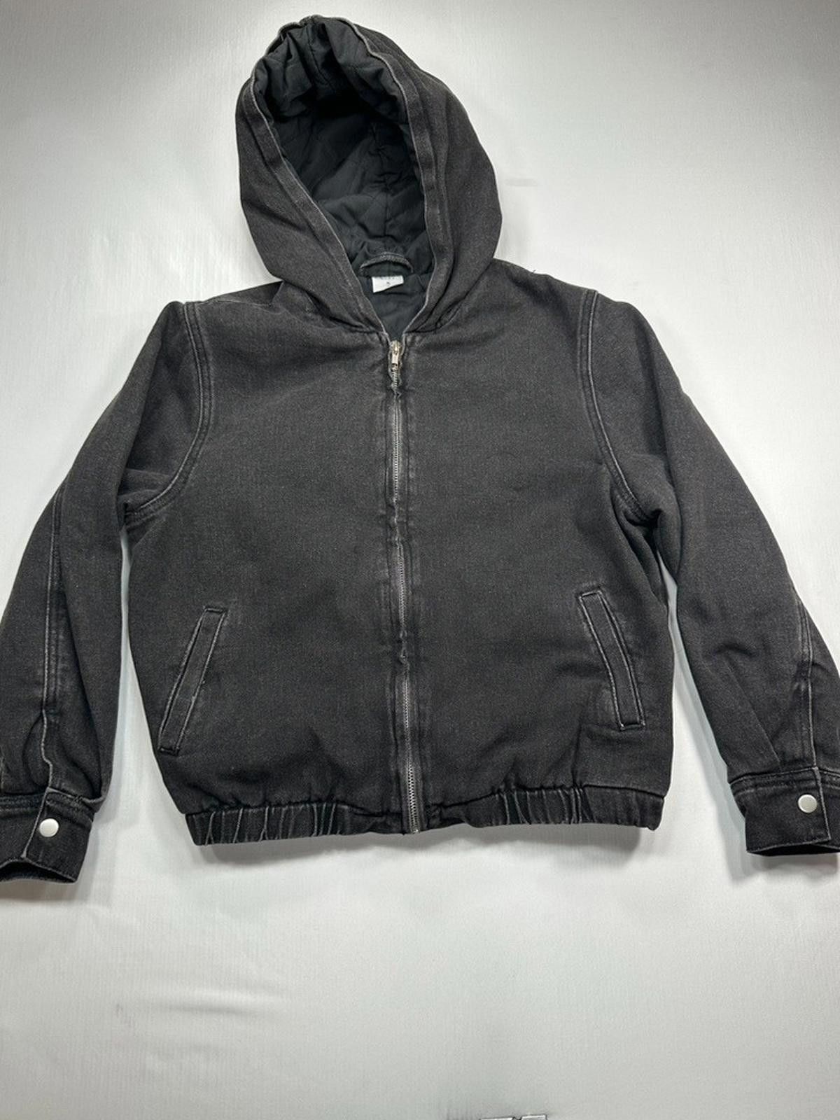 Pacsun PacSun Hooded Denim Full Zip Tapered Black Kids XL/12 Size US XL / EU 56 / 4 - 1 Thumbnail