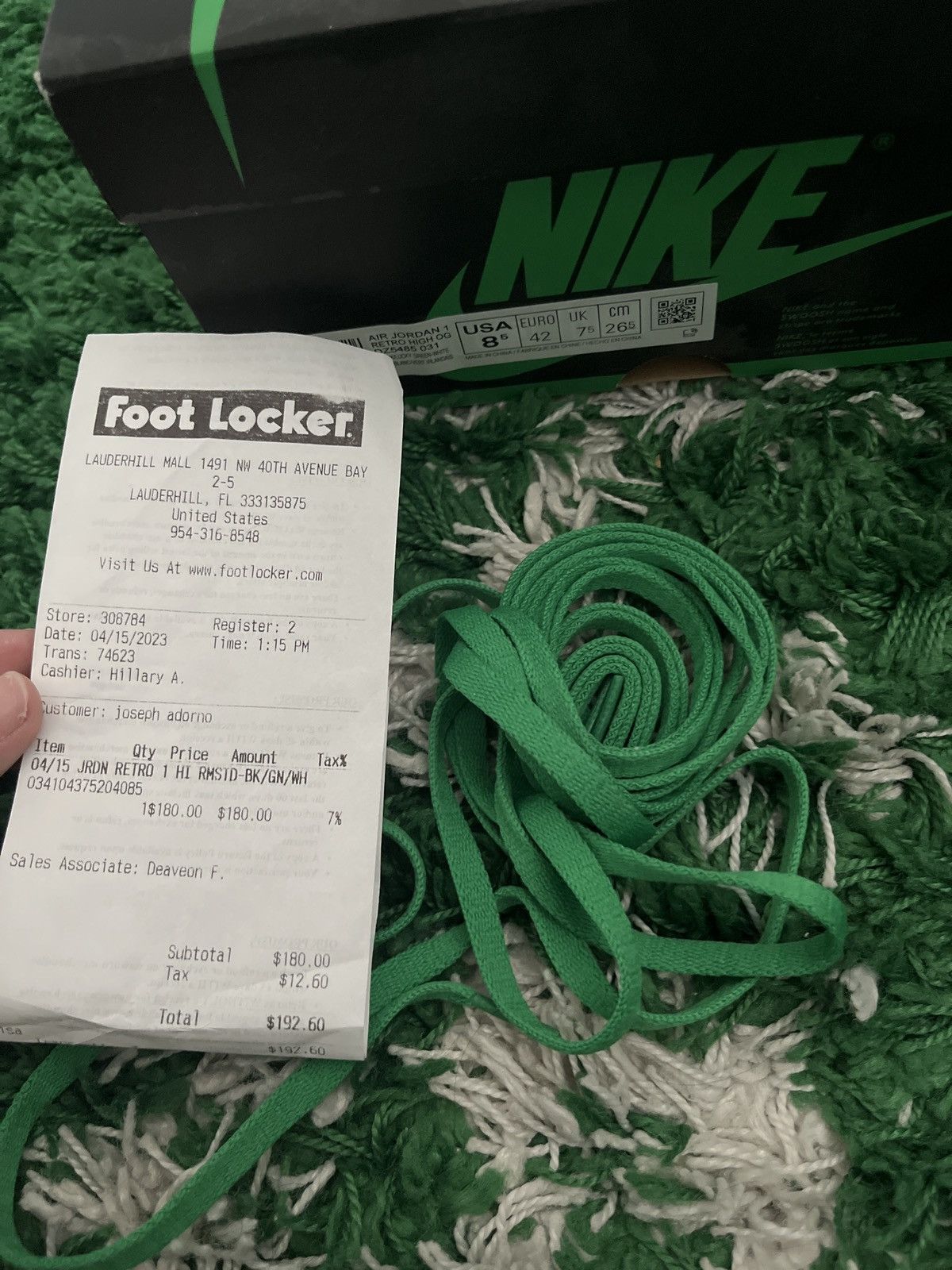 Jordan Brand Jordan 1 Pine green Size US 8.5 / EU 41-42 - 7 Thumbnail