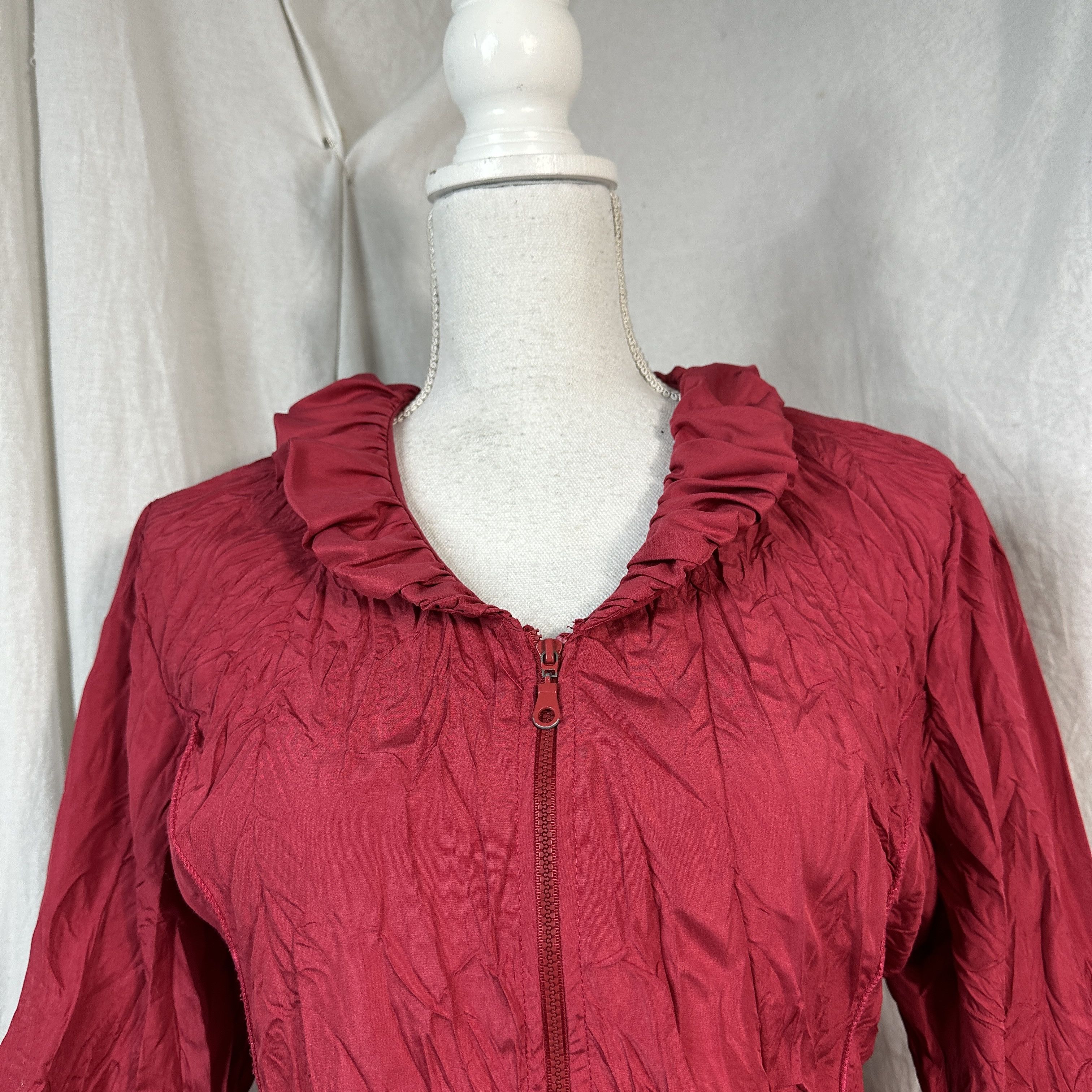 Vintage Vintage Avant Garde Y2K Zip Roses Cherry Red Dress Size L / US 10 / IT 46 - 3 Thumbnail
