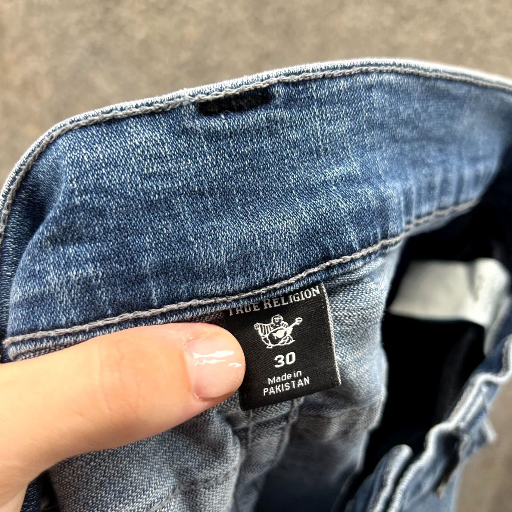 True Religion VINTAGE True Religion Jeans Mens 30 Blue Denim Washed Relaxed Skinny Rocco Ripped Jeans Boys? Size US 30 / EU 46 - 7 Thumbnail
