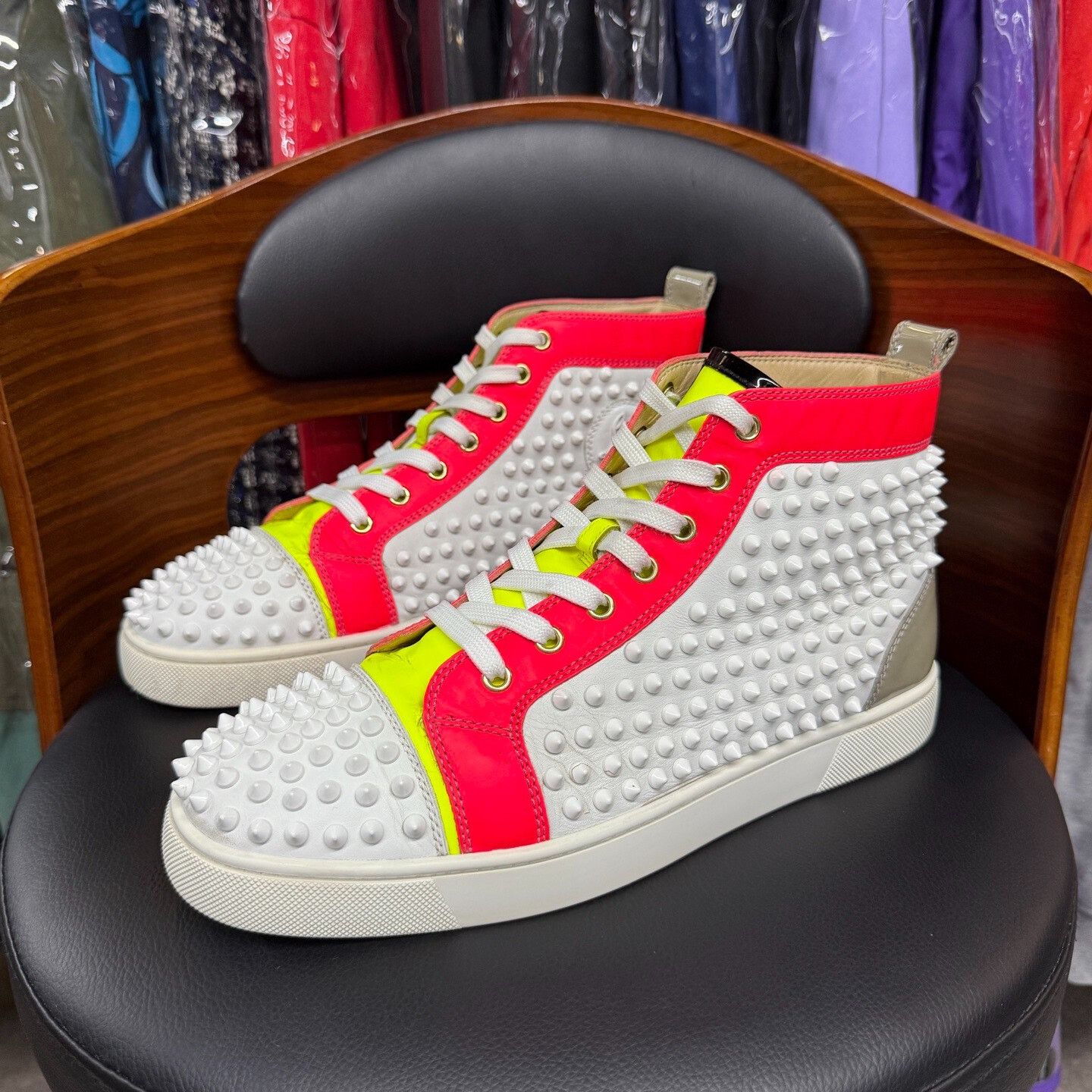 Christian Louboutin Christian Louboutin Red Hitop Sneakers 10 Men Size US 10 / EU 43 - 1 Thumbnail
