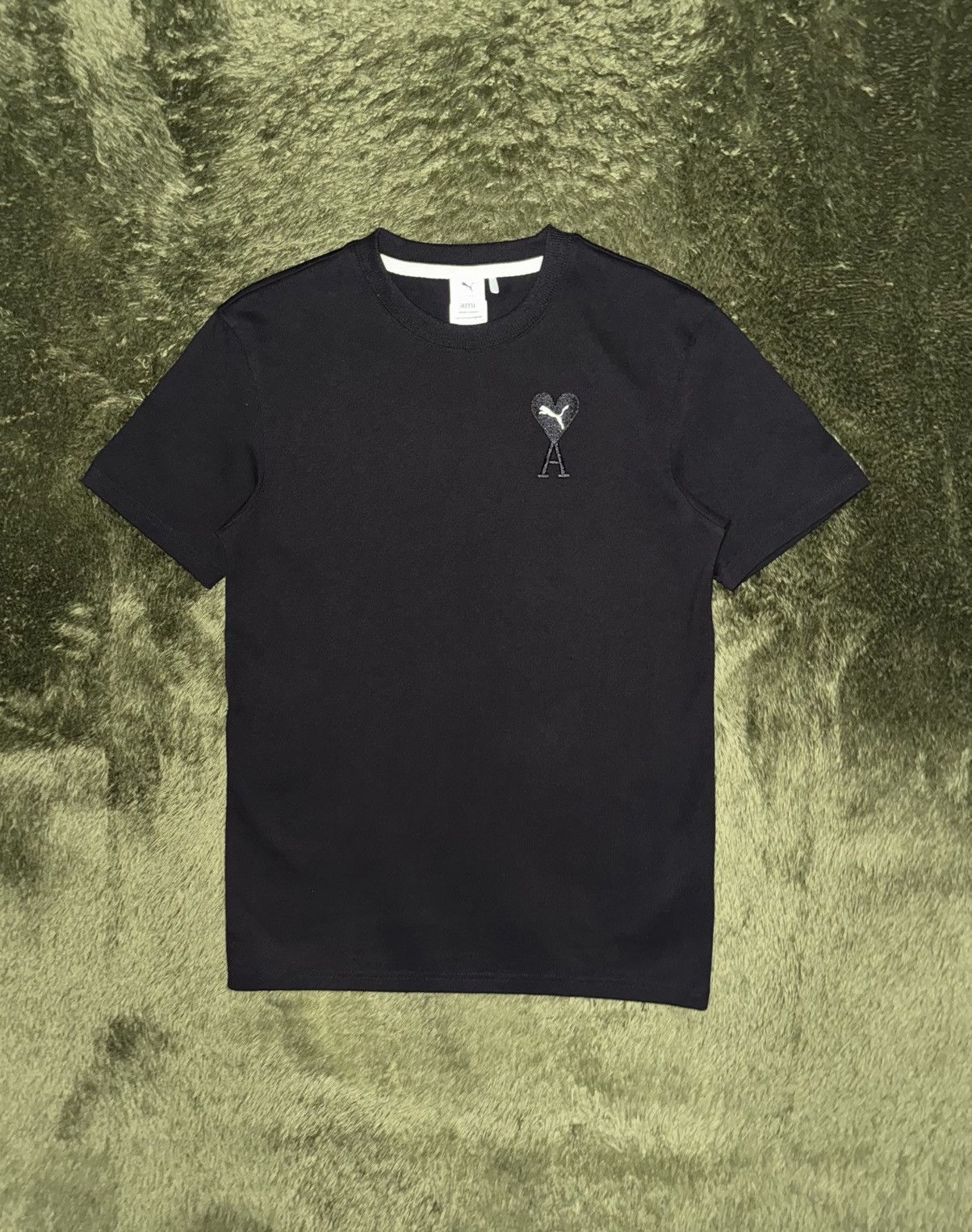 [S] Puma x AMI Collaboration Embroidered Logo T-Shirt Black