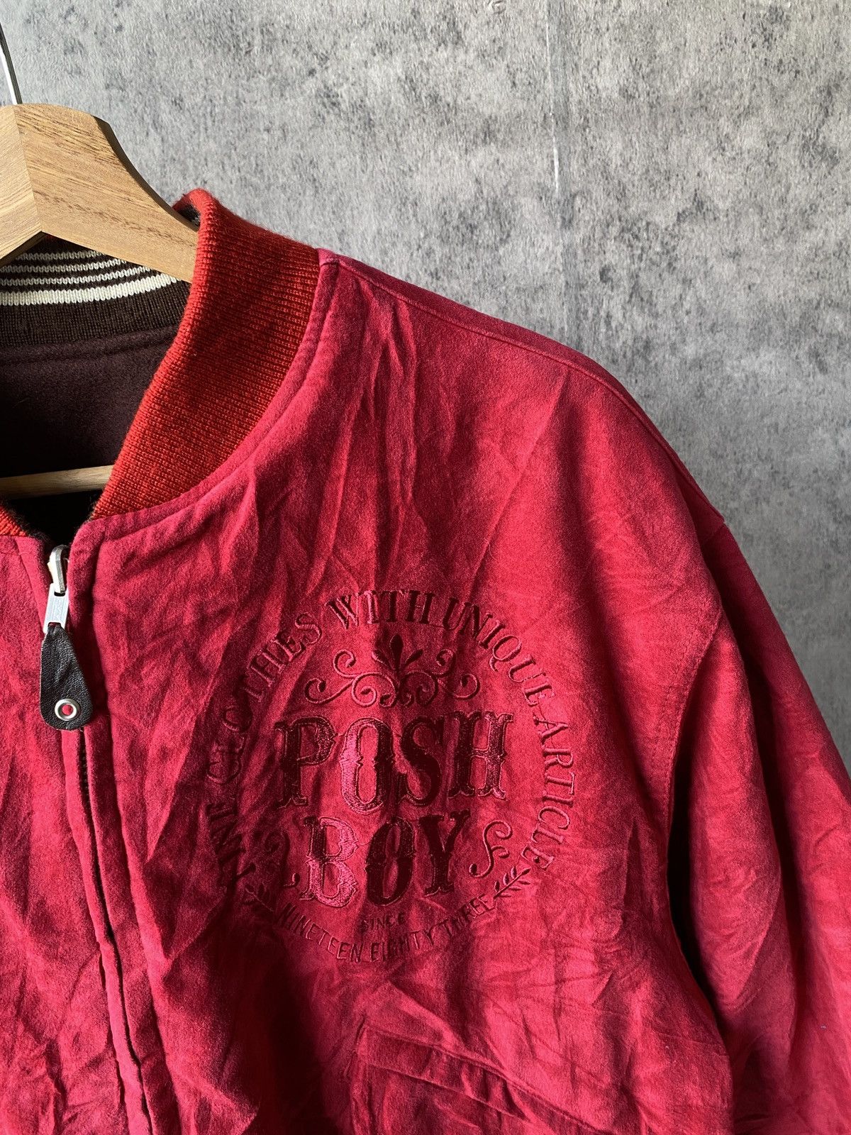 Japanese Brand F/W 1990 Posh Boy Reversible Wool Bomber Jacket Size US L / EU 52-54 / 3 - 14 Thumbnail