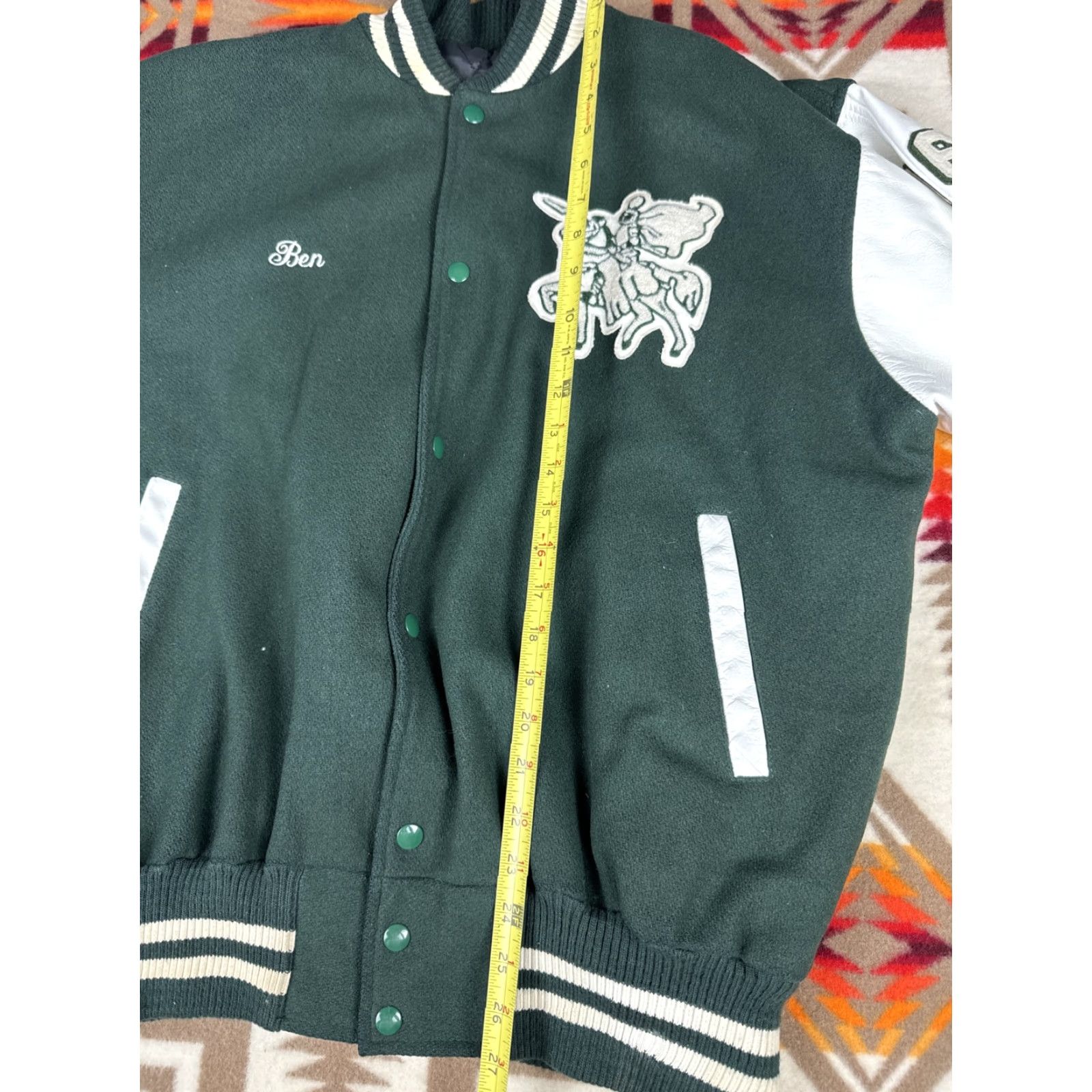 Vintage VINTAGE Fordham Livingston Lancers Varsity Jacket Coat Wool Green XL Men School 2006 Varsity XL Coat Size US XL / EU 56 / 4 - 7 Thumbnail