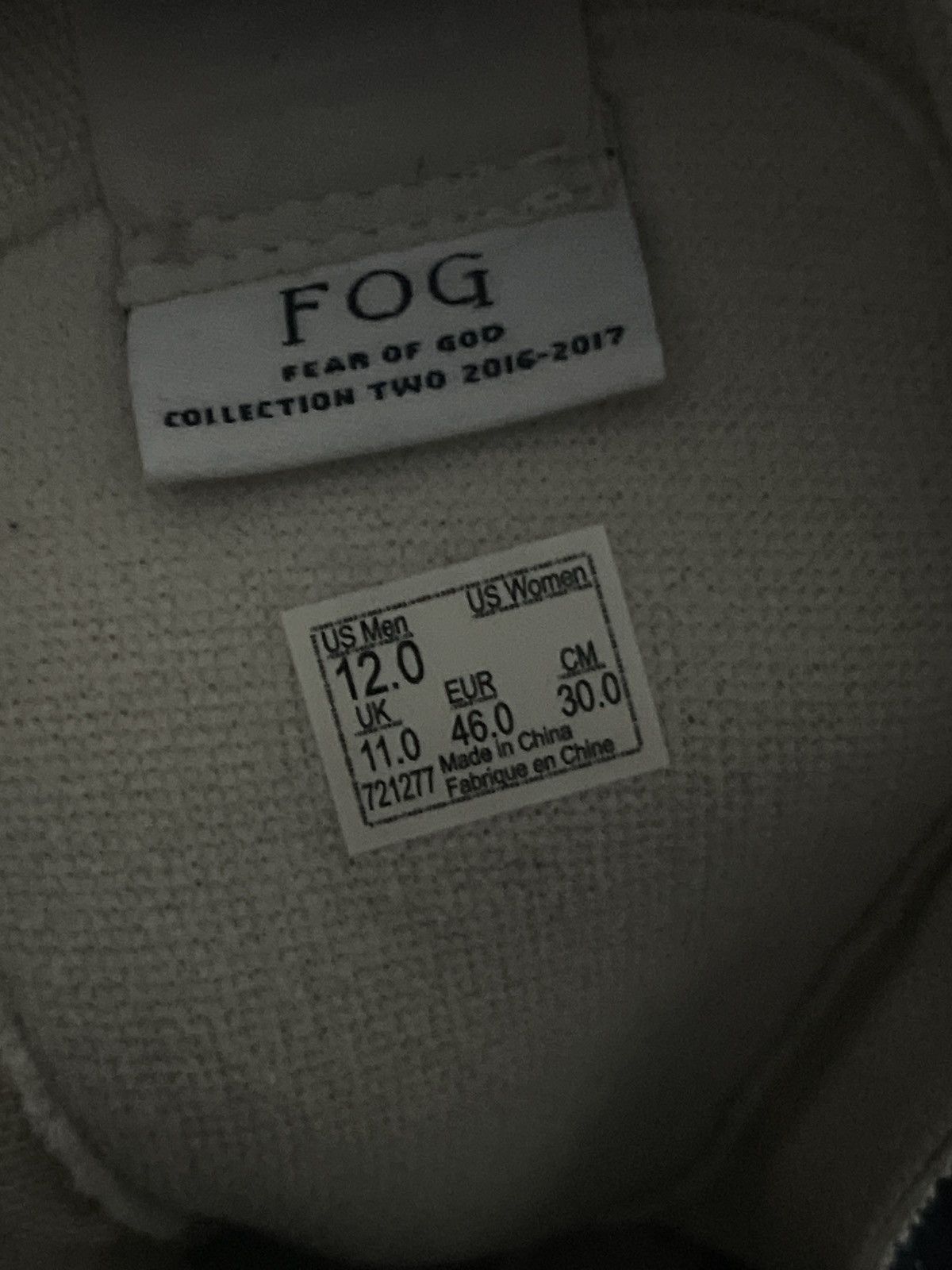 Fear of God × Vans 2016 Fear of God x Vans Sk8-Hi 38 Reissue Size US 12 / EU 45 - 8 Thumbnail