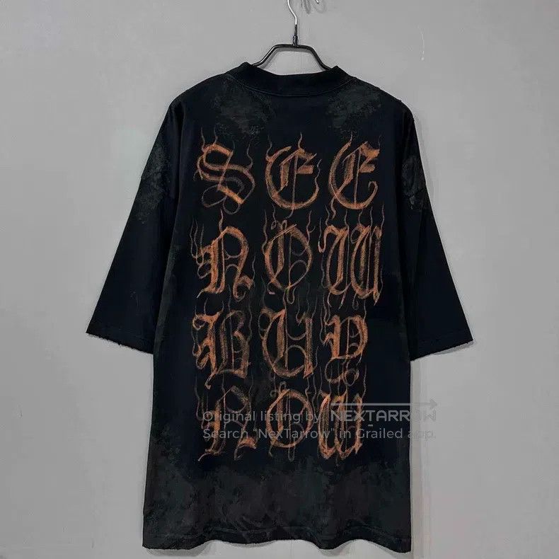 Balenciaga Balenciaga Mud-dyed distressed Sanskrit short-sleeve Size US L / EU 52-54 / 3 - 4 Thumbnail