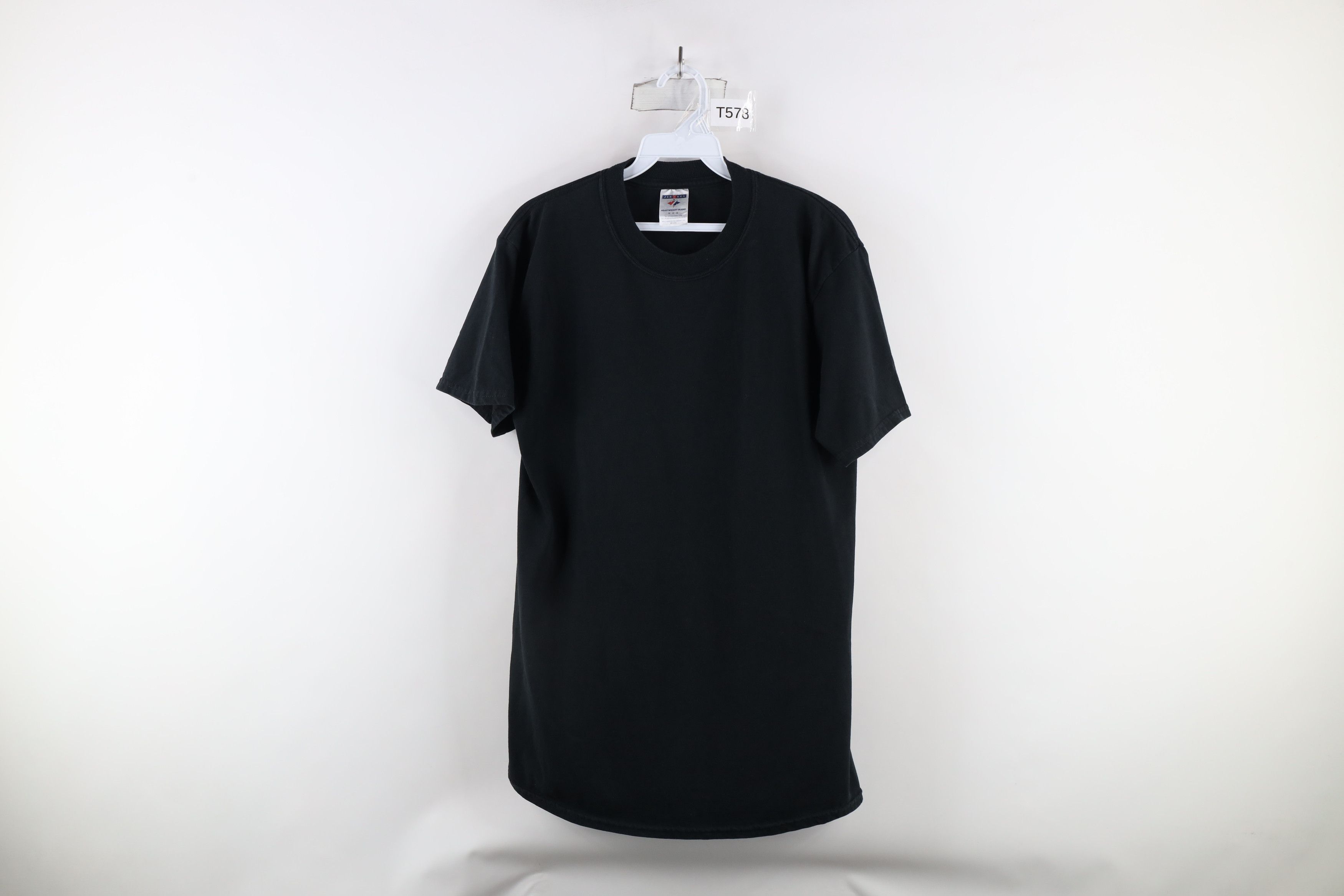 Vintage Vintage 90s Streetwear Blank Heavyweight T-Shirt Black Size US M / EU 48-50 / 2 - 1 Thumbnail