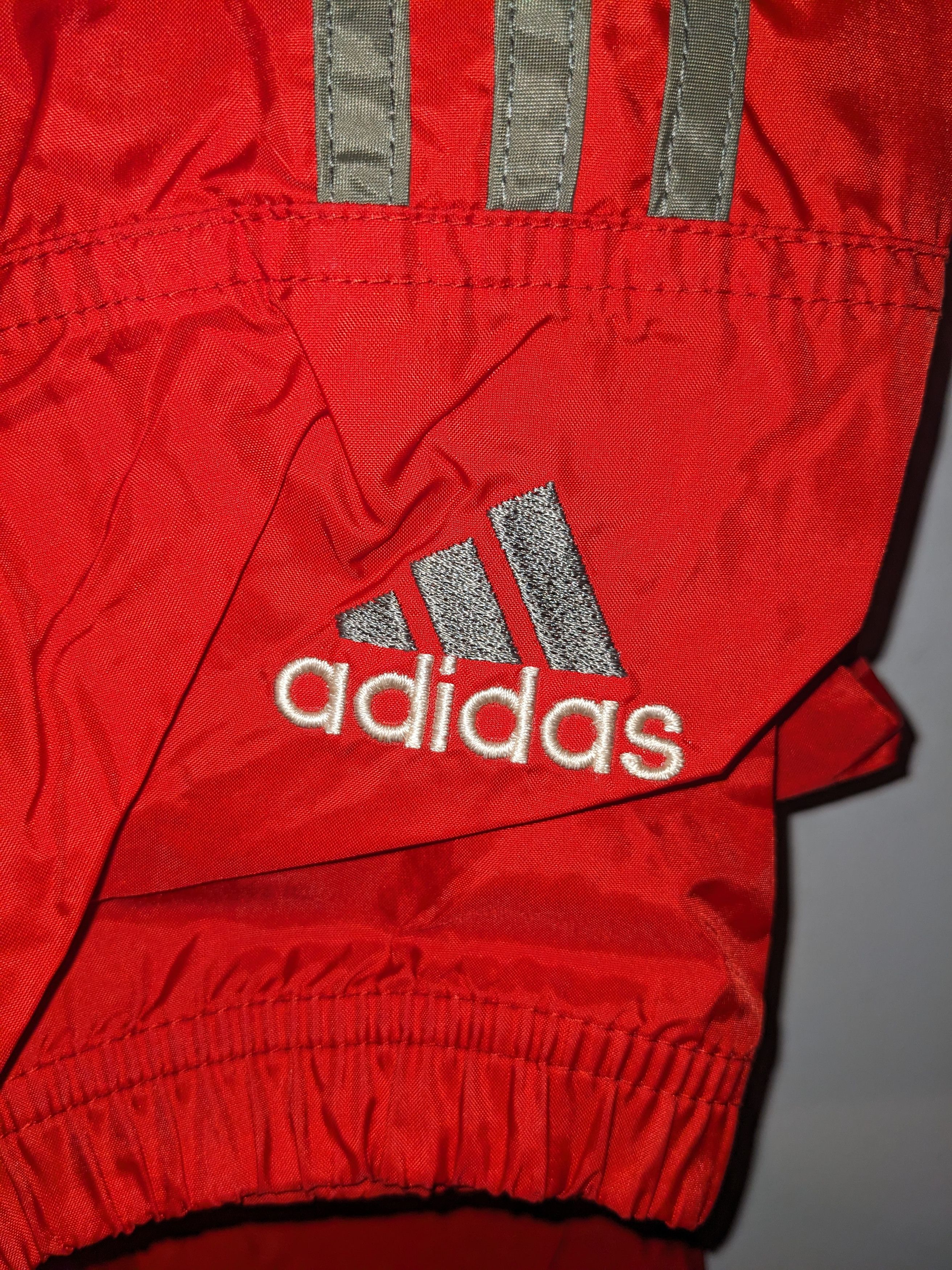 Adidas × Vintage Vintage 90s Adidas Logo Three Stripe Red Large Windbreaker Size US L / EU 52-54 / 3 - 8 Thumbnail