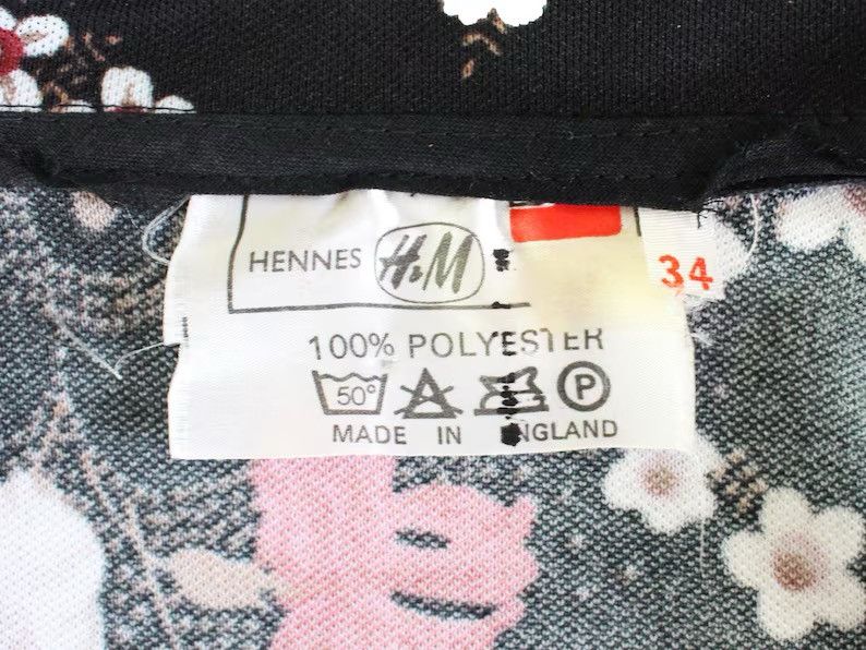 H&M Vintage 70s Floral Blouse, Swedish Design, UK Made, Small Size XS / US 0-2 / IT 36-38 - 3 Thumbnail