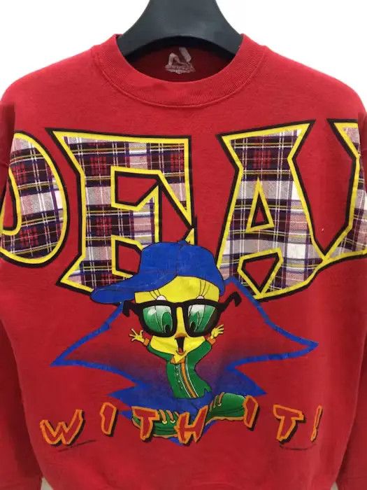 Cartoon Network × Vintage × Warner Bros Vintage Tweety Hip Hop Fashion Sweatshirt Size US M / EU 48-50 / 2 - 2 Thumbnail